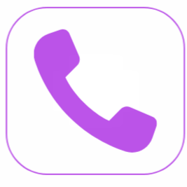Icône d'un téléphone portable violet sur fond noir
