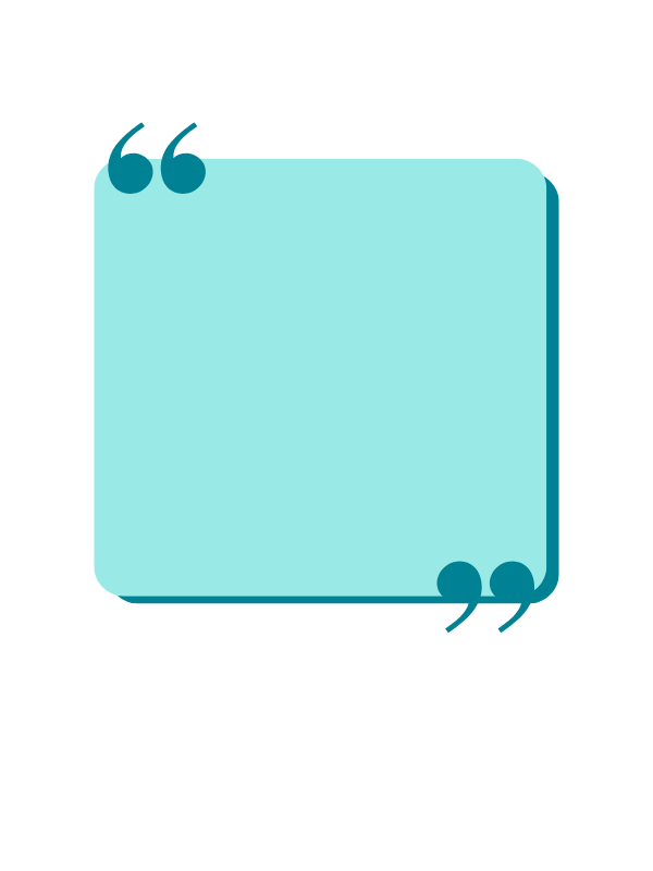 Illustration of aqua-toned quote bubble