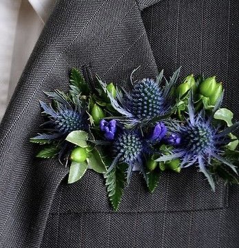 Blue Thistle Boutonnière
