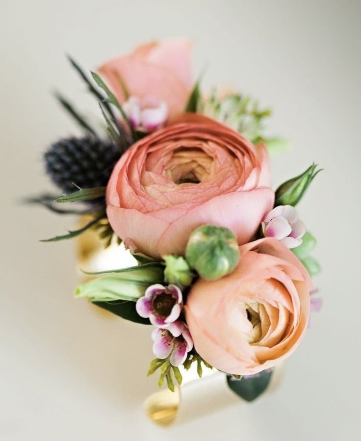 Cuff Bracelet Ranunculus Wrist Corsage