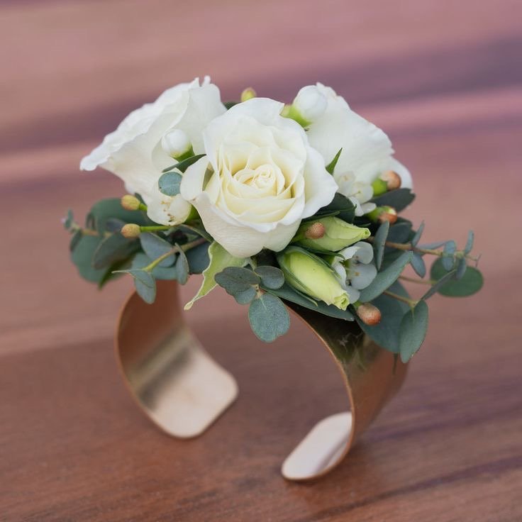 Cuff Bracelet Spray Roses Wrist Corsage
