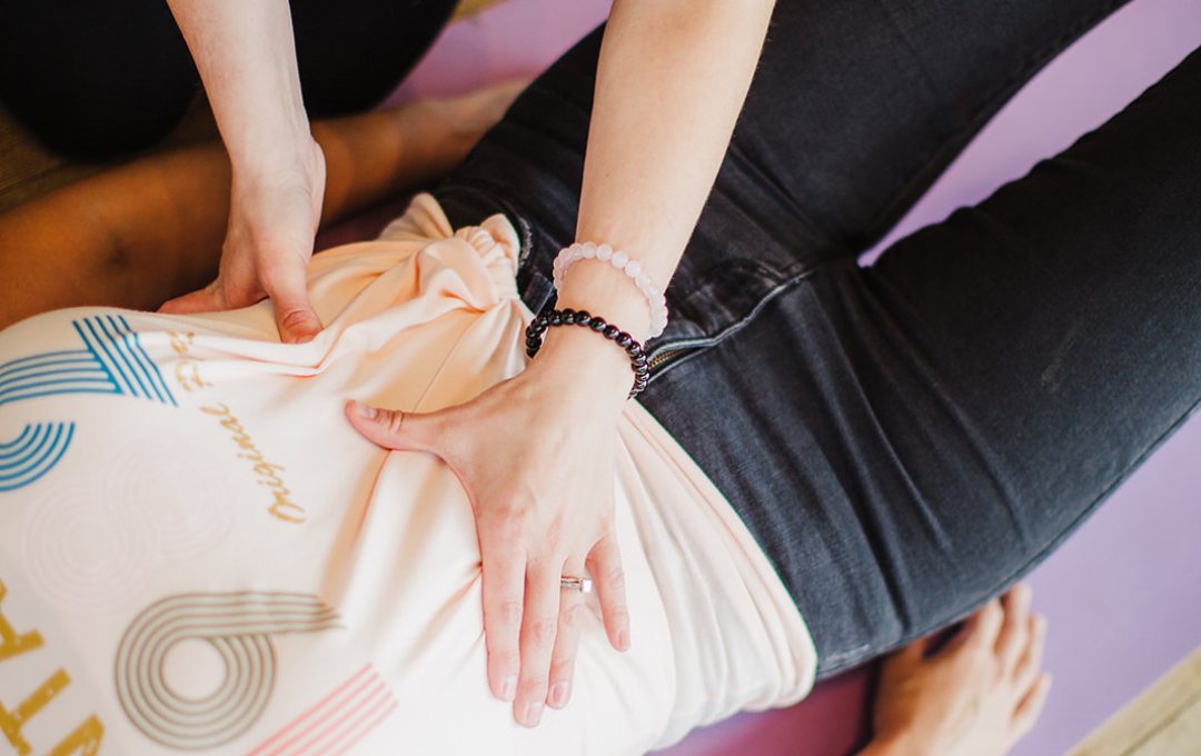 Physiotherapist working on a client for stress
