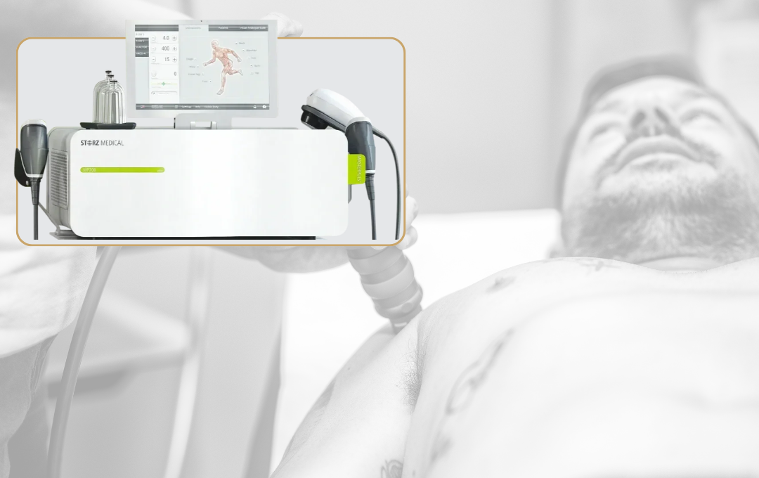 Man receiving shockwave therapy