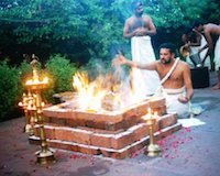 A homa (fire ceremony) being performed.jpg