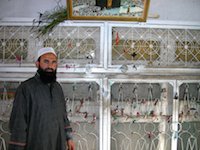 Head Imam of Aish-Muquam shows the wall where the rod of Jesus (and Moses) is kept in the upper lockers.jpg