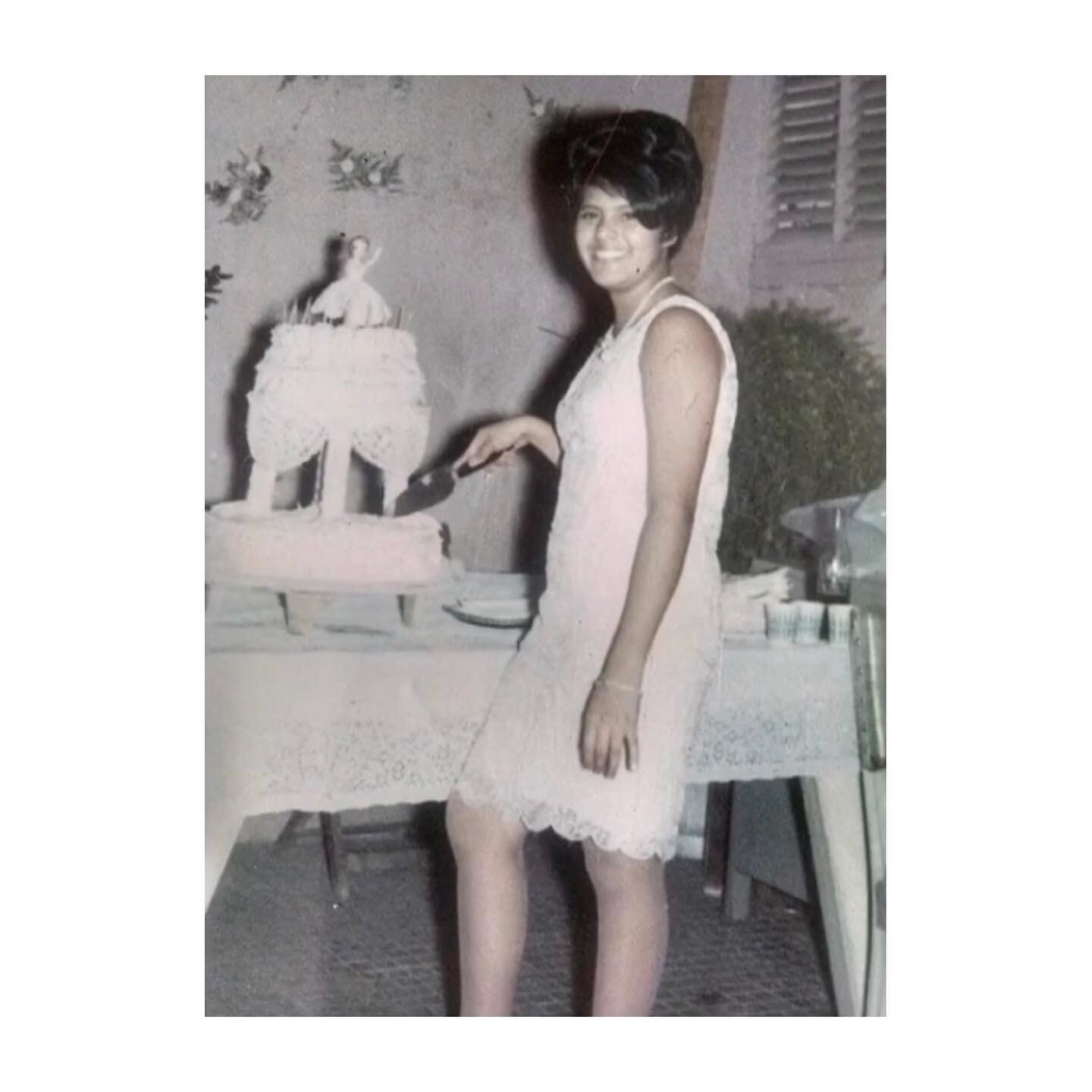 *The epitome of youth culture in Latin America during the 1960s.*

My mother (right) in El Salvador while celebrating her Quincea&ntilde;era (a celebration of a girl's 15th birthday in Latin America) in 1968. Her style was inspired by magazines and t