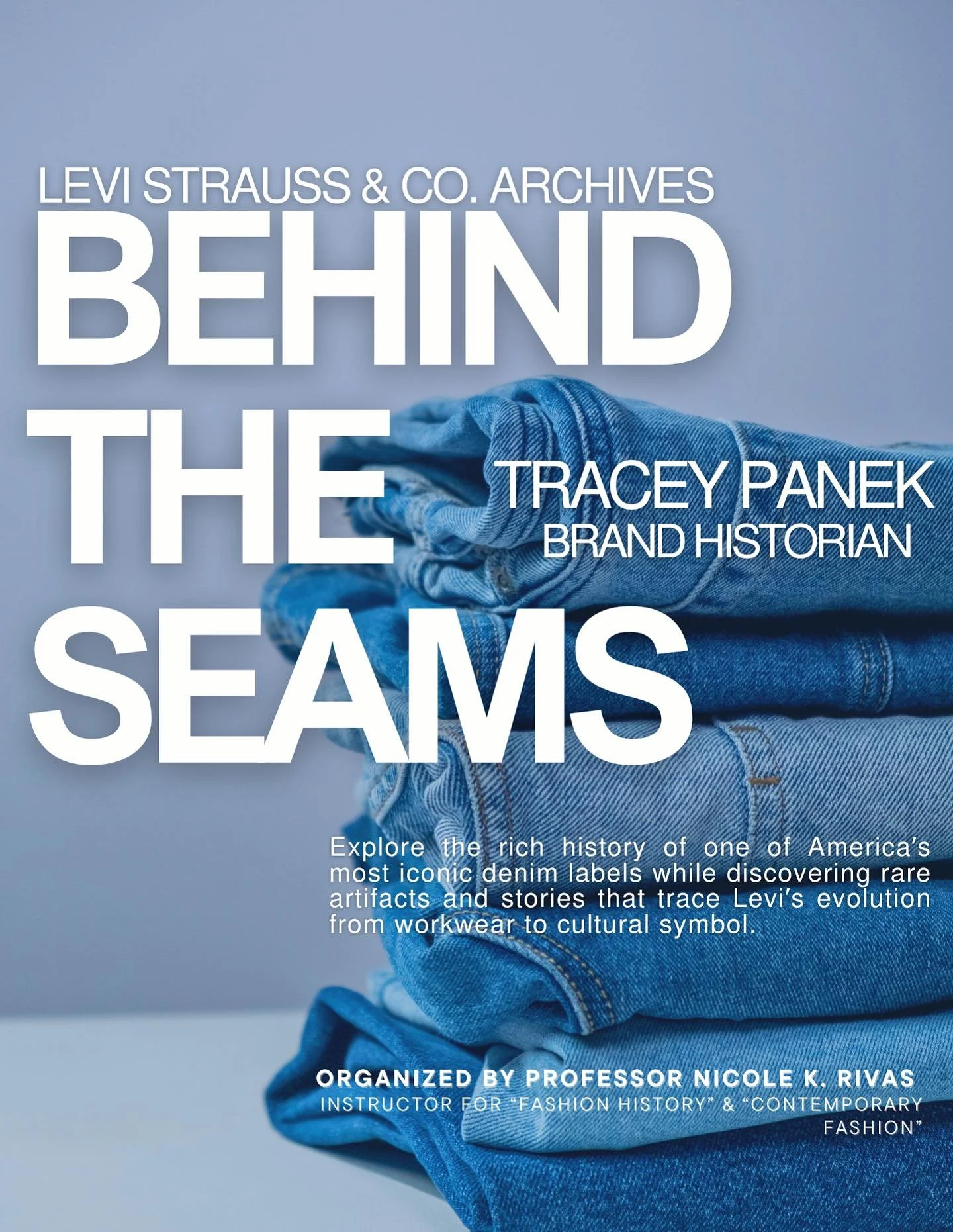 I&rsquo;m excited to announce a special collaboration with the Brand Historian of Levi Strauss &amp; Co. (@levistraussco), Tracey Panek, for an upcoming guest lecture for my fashion scholars that brings together fashion history, archival practice, an