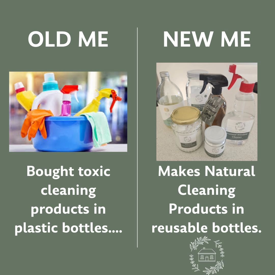 🏡 CONFESSION: I used to buy toxic cleaning chemicals because they were easily available on the shelf at the supermarket.  I trusted that they were safe and I didn't think about throwing away a bottle, then buying another! 

🌟 Then I read the labels