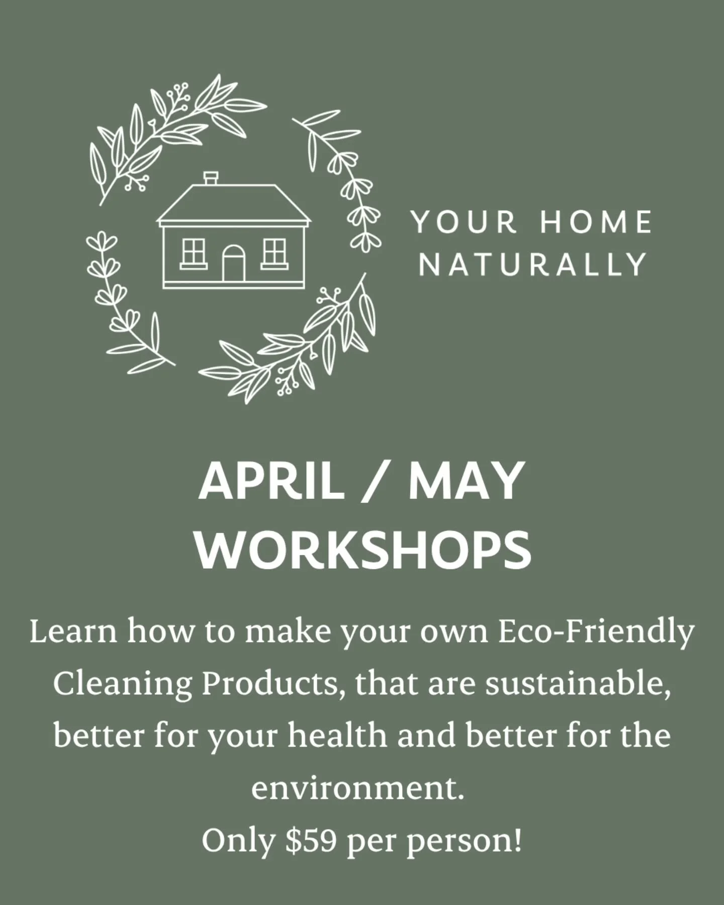 Ready to feel more confident with your cleaning routine? 🌿

Our upcoming workshops are now live on the website, and they are the perfect way to learn how to make effective natural cleaning products that are safer for your home, your family, and the 