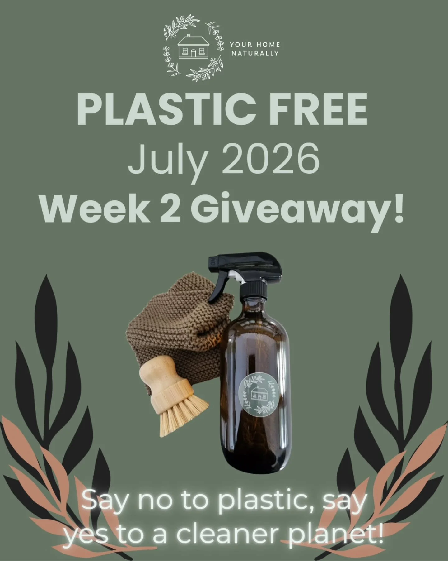 🌿 Plastic Free July Giveaway: Week 2 🌿

Kia ora whānau! It's time for another giveaway to help you ditch the plastic this July.

This week one lucky winner will receive:
✨ Natural Cleaning Spray, safe for the whole whānau
✨ Natural Kitchen Cloth, r