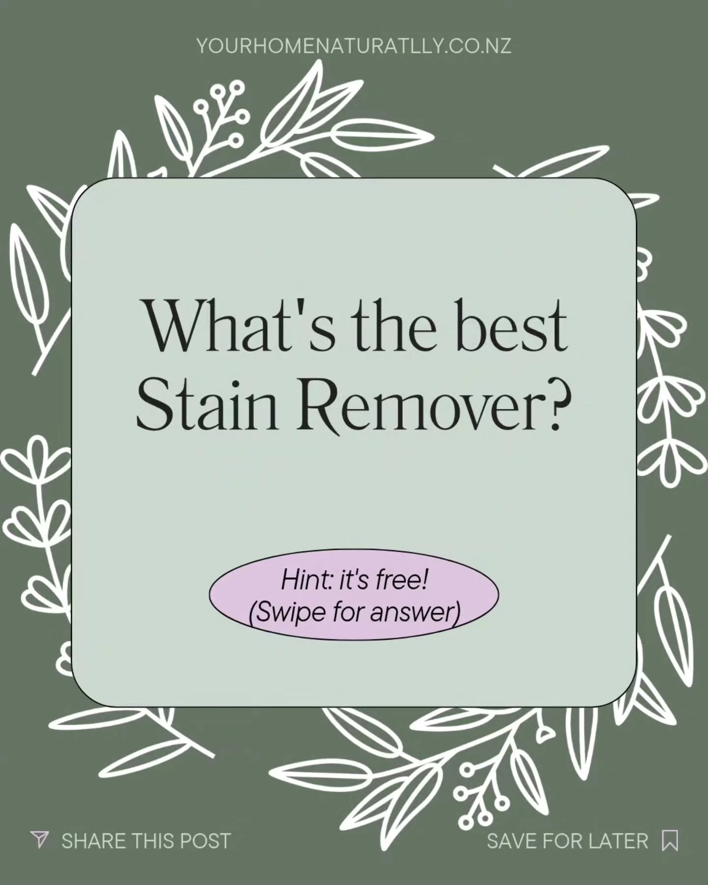 The best Stain Remover is FREE! ☀️

Here's how to stop stains setting and get clothes looking fresh the natural way. Save this one for the next red wine disaster! 🍷

We have plenty more cost-effective tips and tricks to come, so follow for more grea