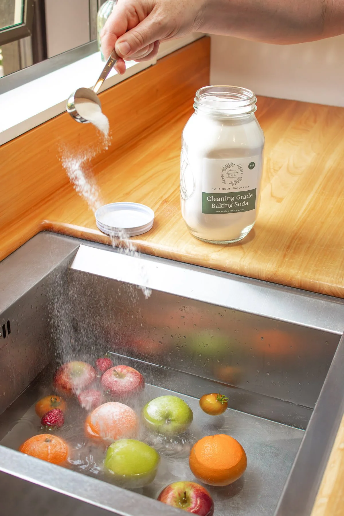 Natural cleaning grade baking soda used for eco home cleaning Taranaki NZ | Fruit washing