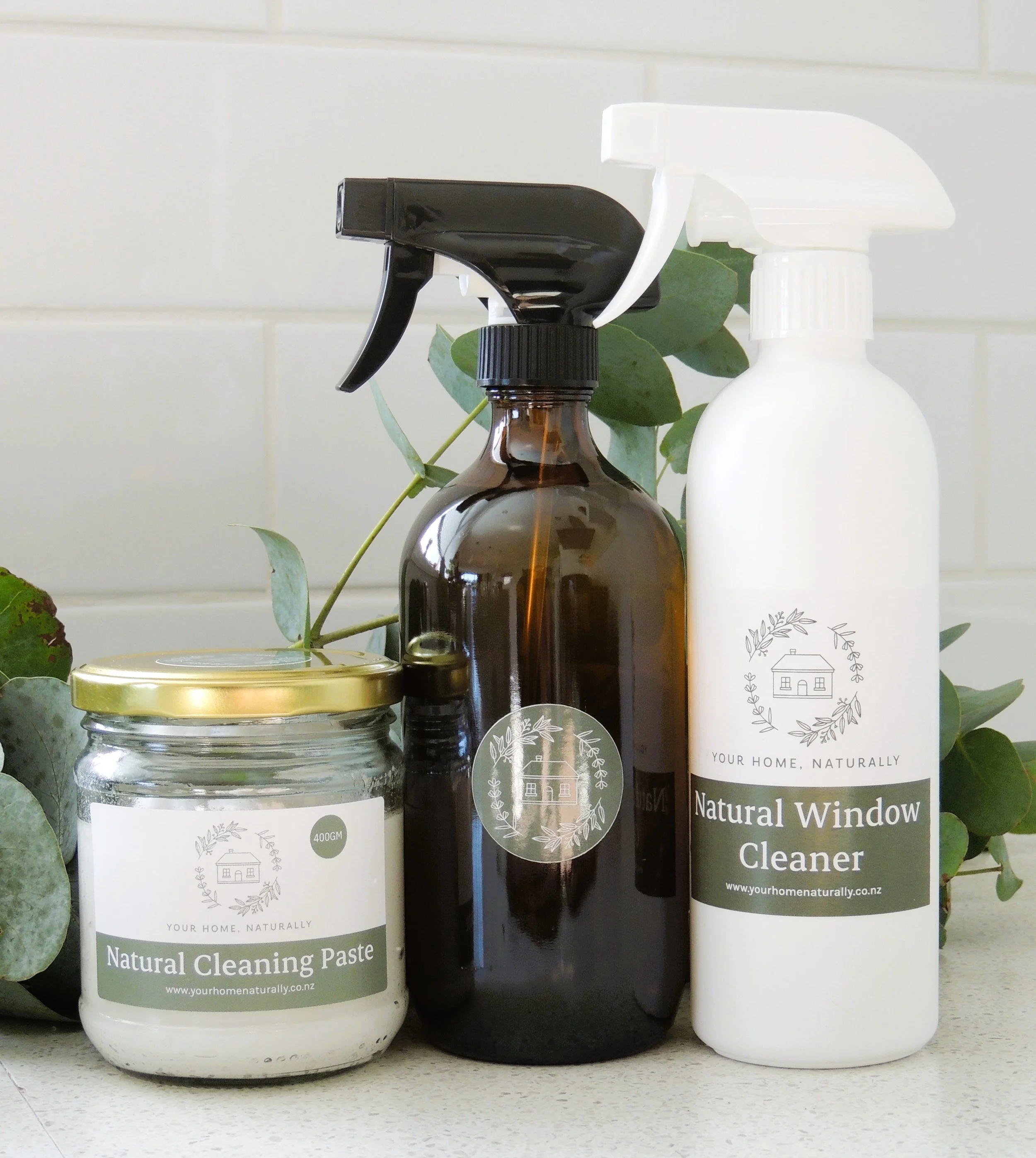 Natural Cleaning Paste, Natural Cleaning Spray, Natural Glass Cleaner