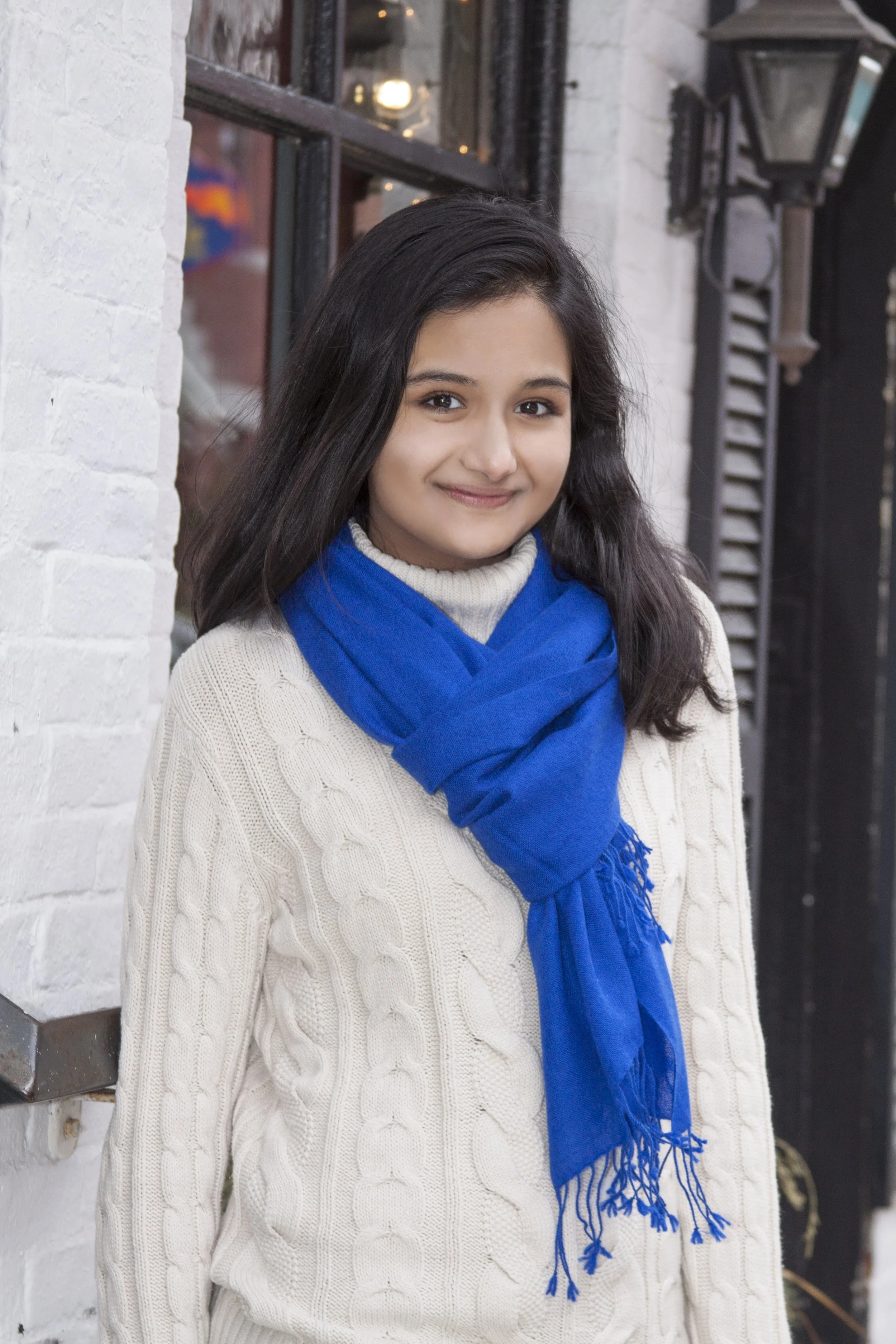 Imperial Blue  Cashmere Shawl Scarf Wrap - Landscape