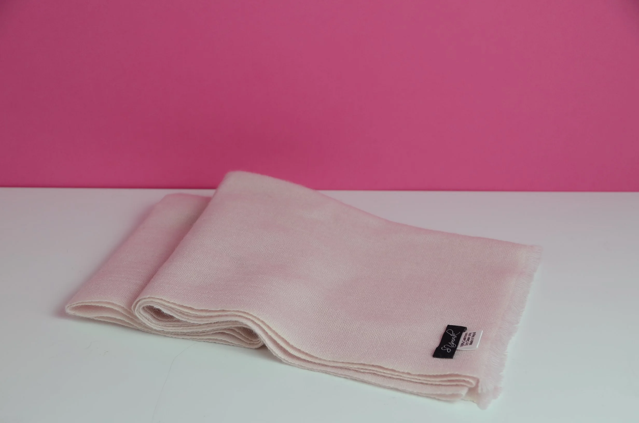 Blushing Pink Small Travel Cashmere Neck Scarf for Men and Women - Landscape