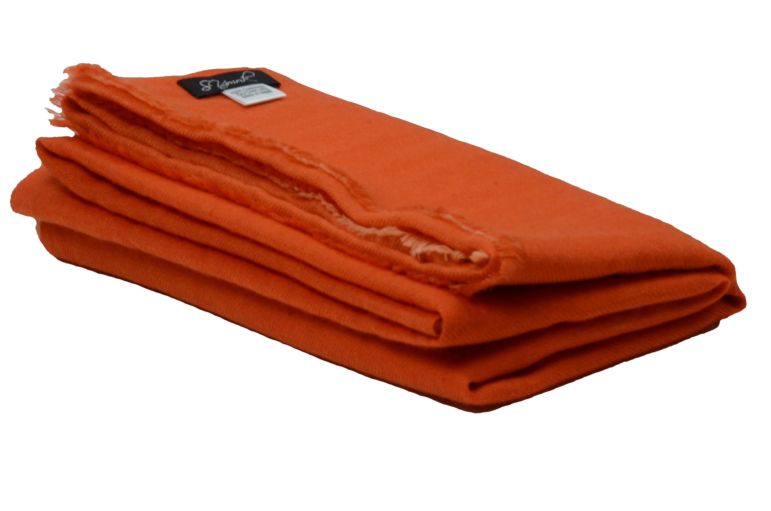 Oranges Pure Cashmere Elegant Ombre Fringed Shawl