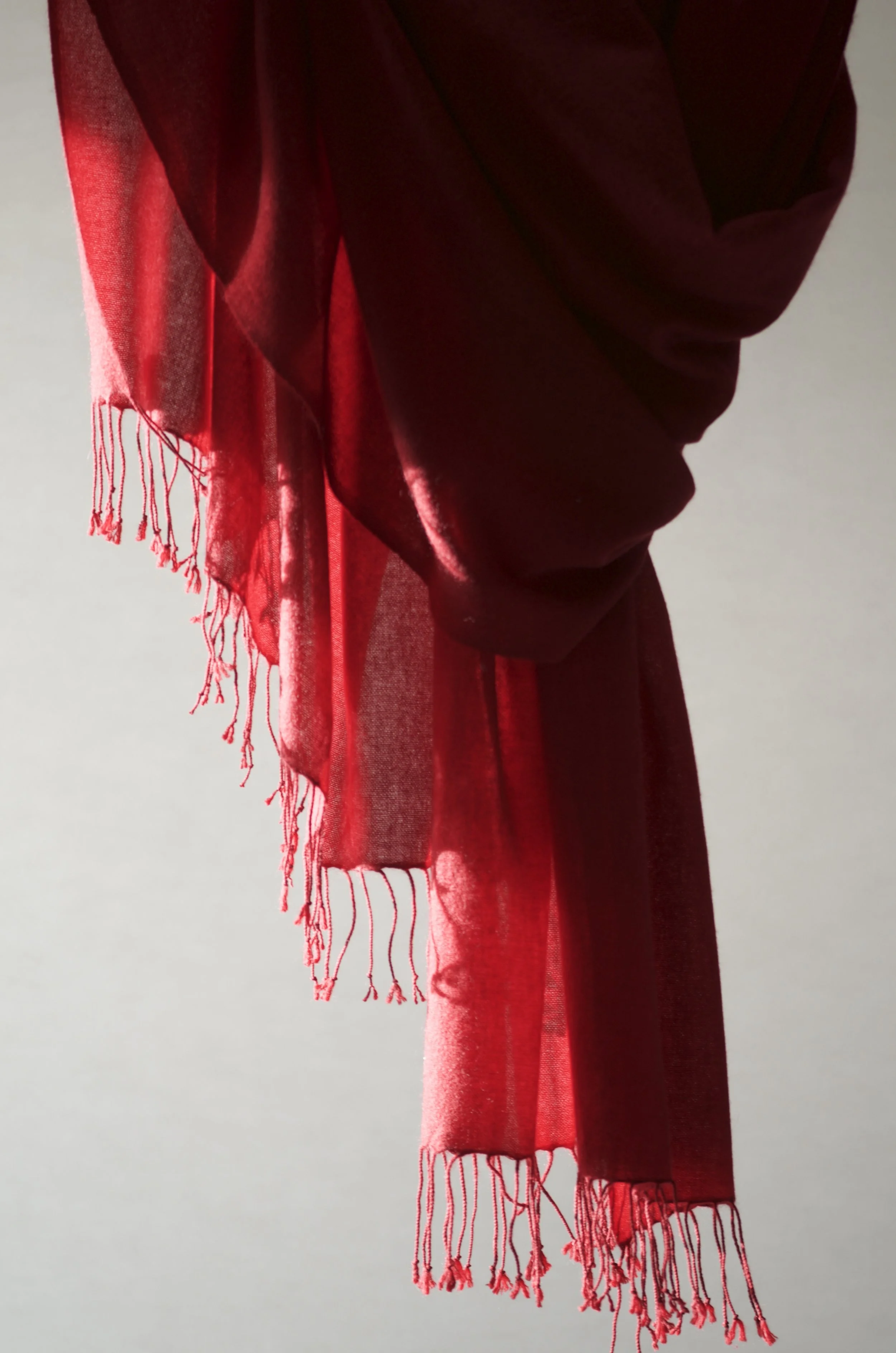 Poinsettia Cashmere Shawl Scarf Wrap