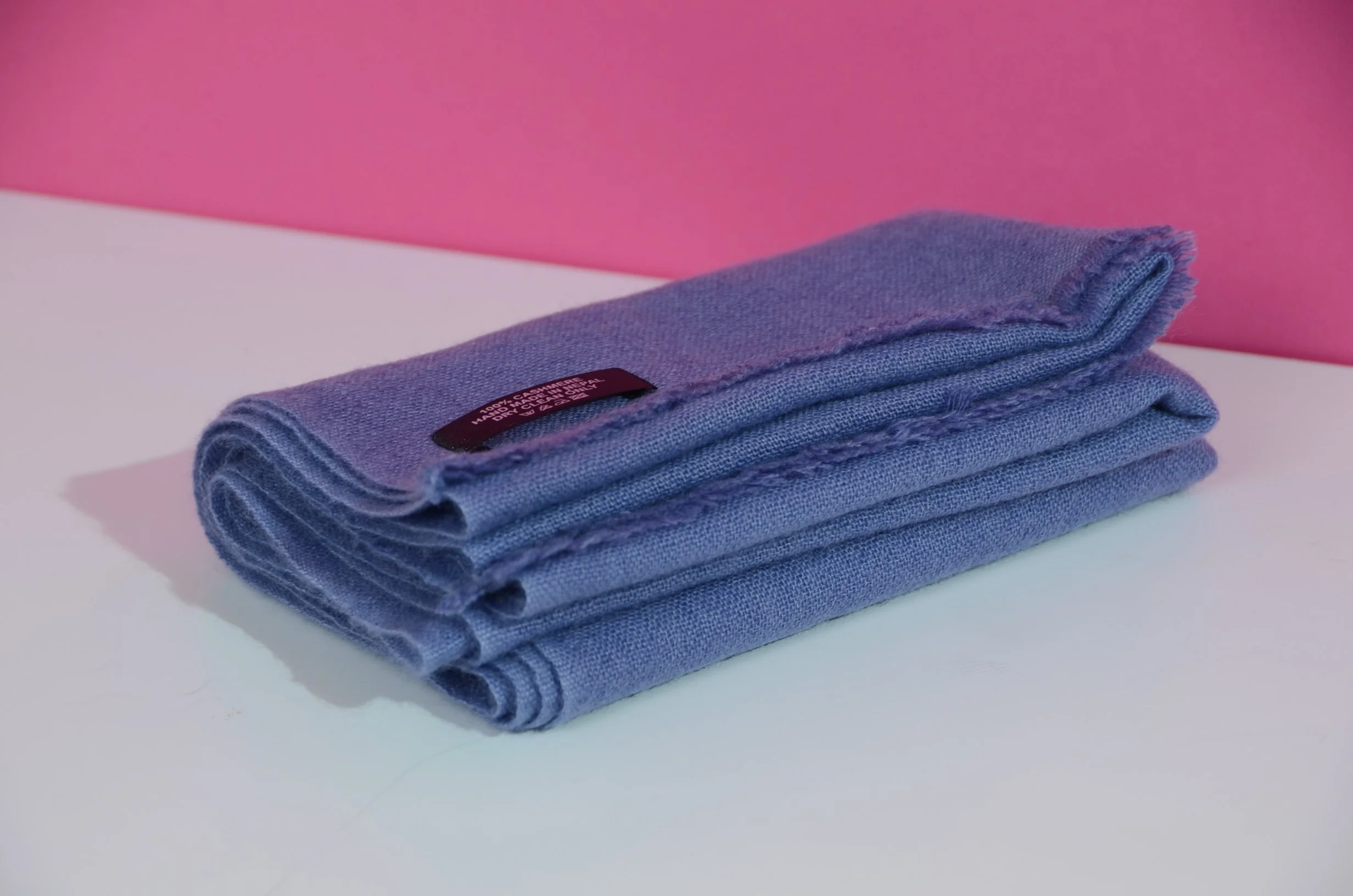 SharkSkin Grey Pure Cashmere Travel Neck Scarf Small and Light -Unisex - Landscape