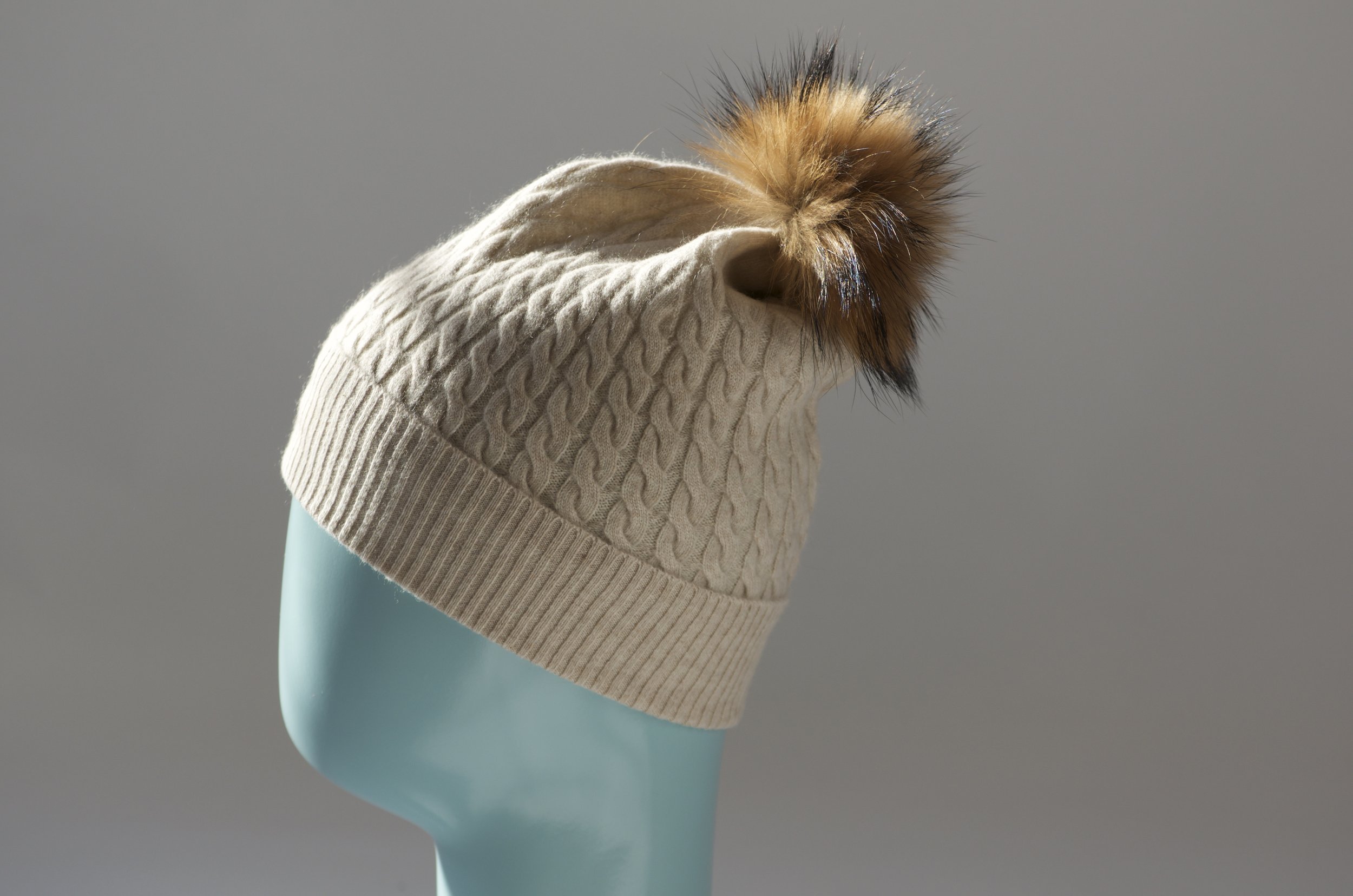 Pure Cashmere Knit Beanie in Sand.jpg