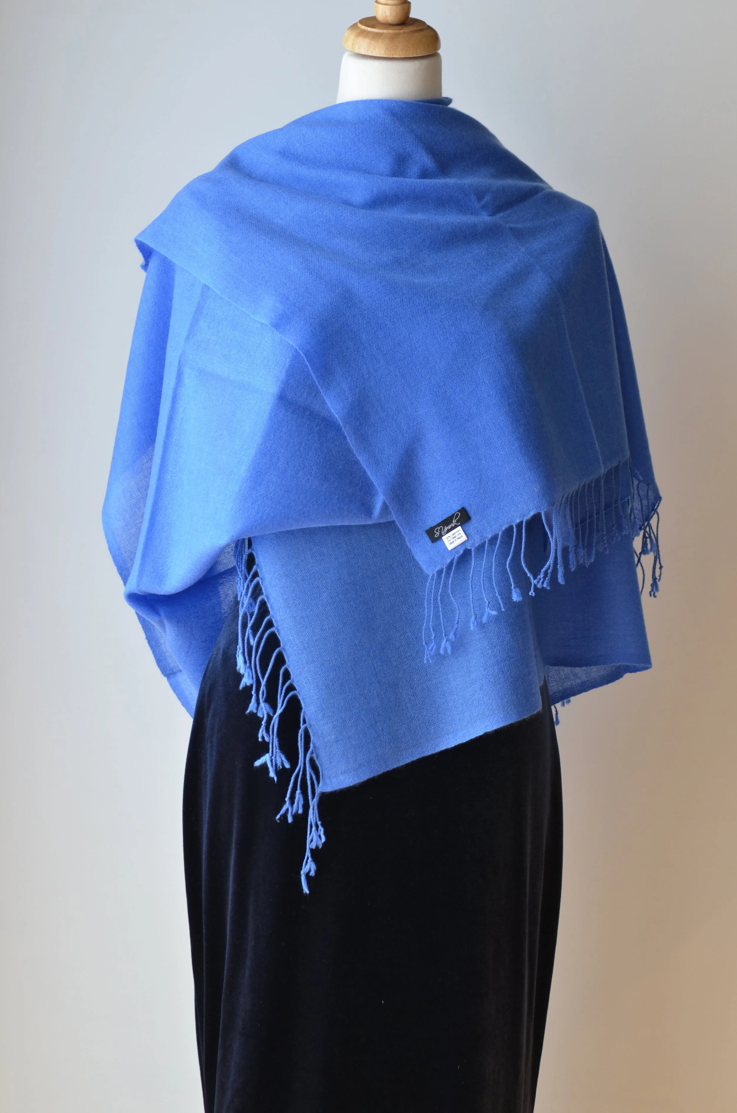 Ultramarine Blue Cashmere Shawl Scarf Wrap Pashmina - Landscape