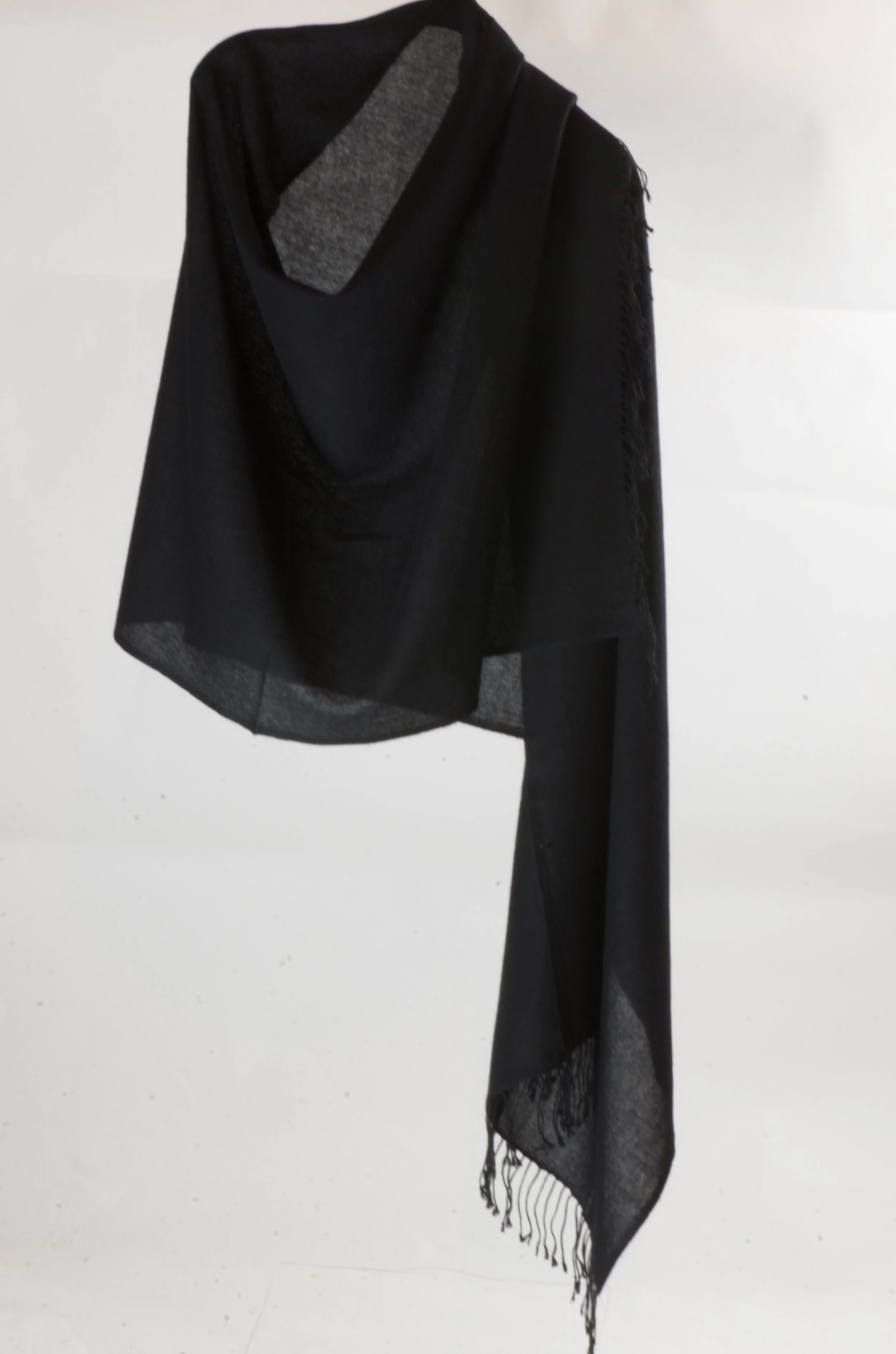 Black Glamor Cashmere Shawl Scarf Wrap