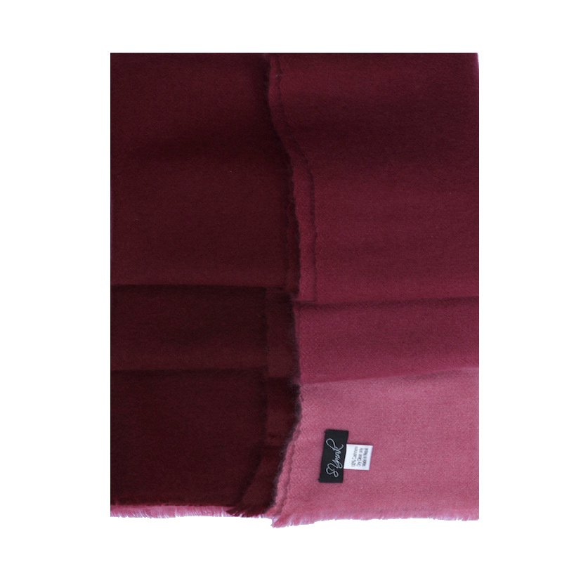 Berries Pure Cashmere Elegant Ombre Fringed Shawl