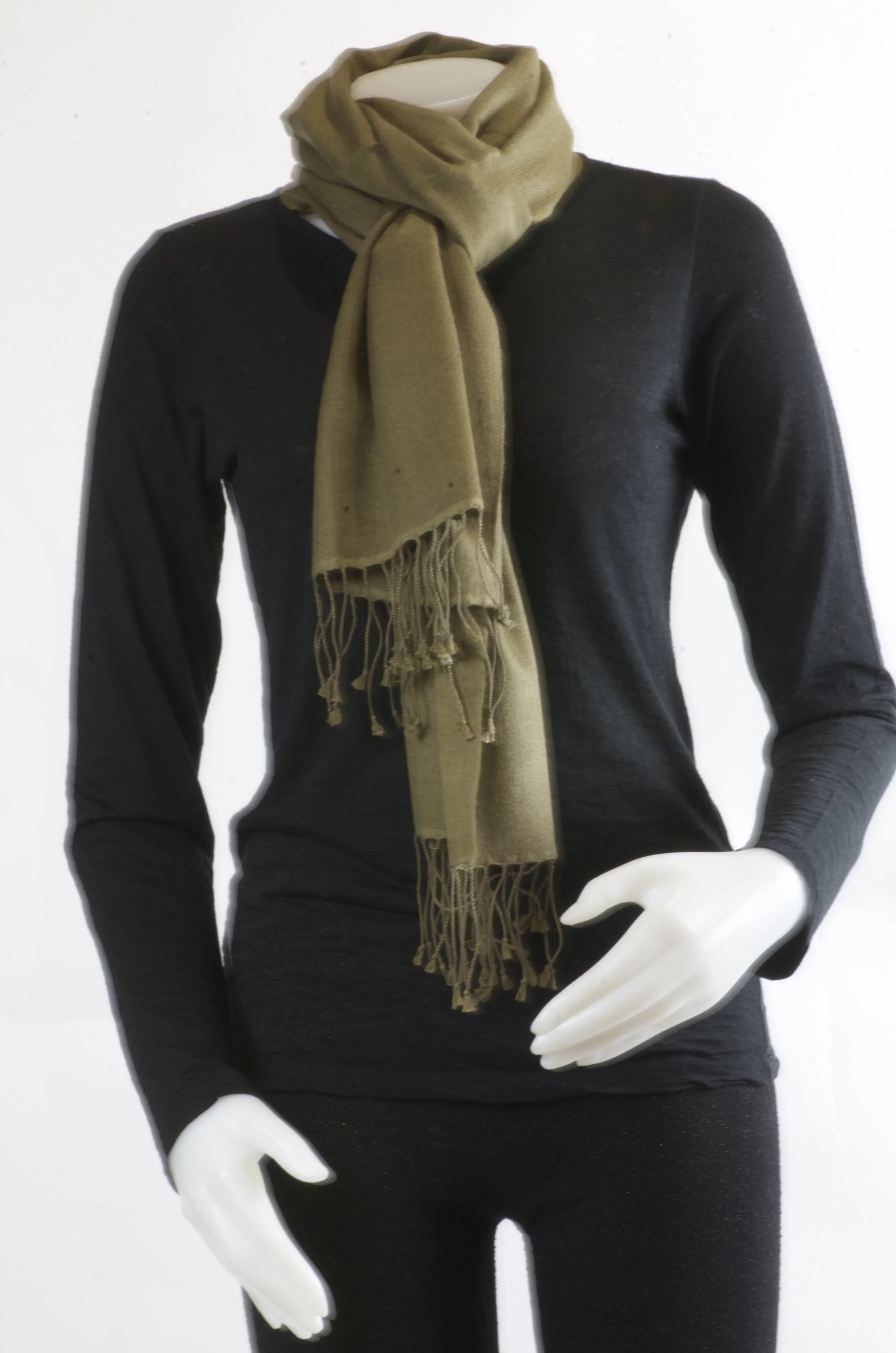 Fir Green Pure Cashmere Silk Cashmere Scarf- Landscape