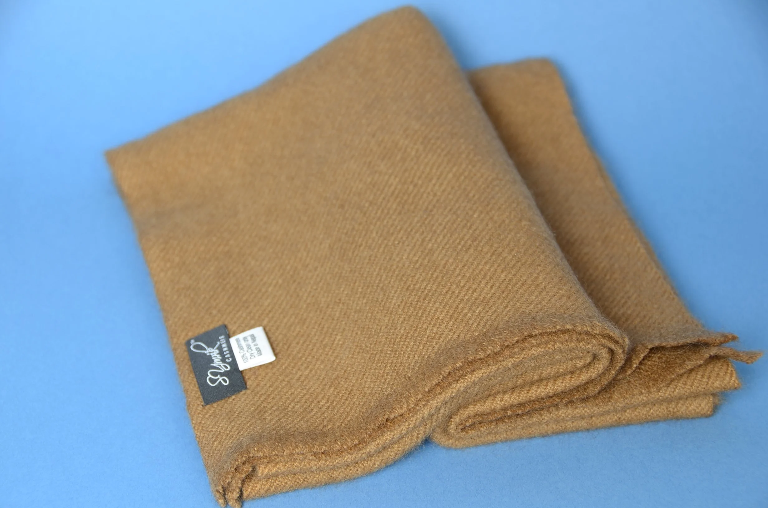 Camel Pure Cashmere Coat Scarf - Unisex - Landscape