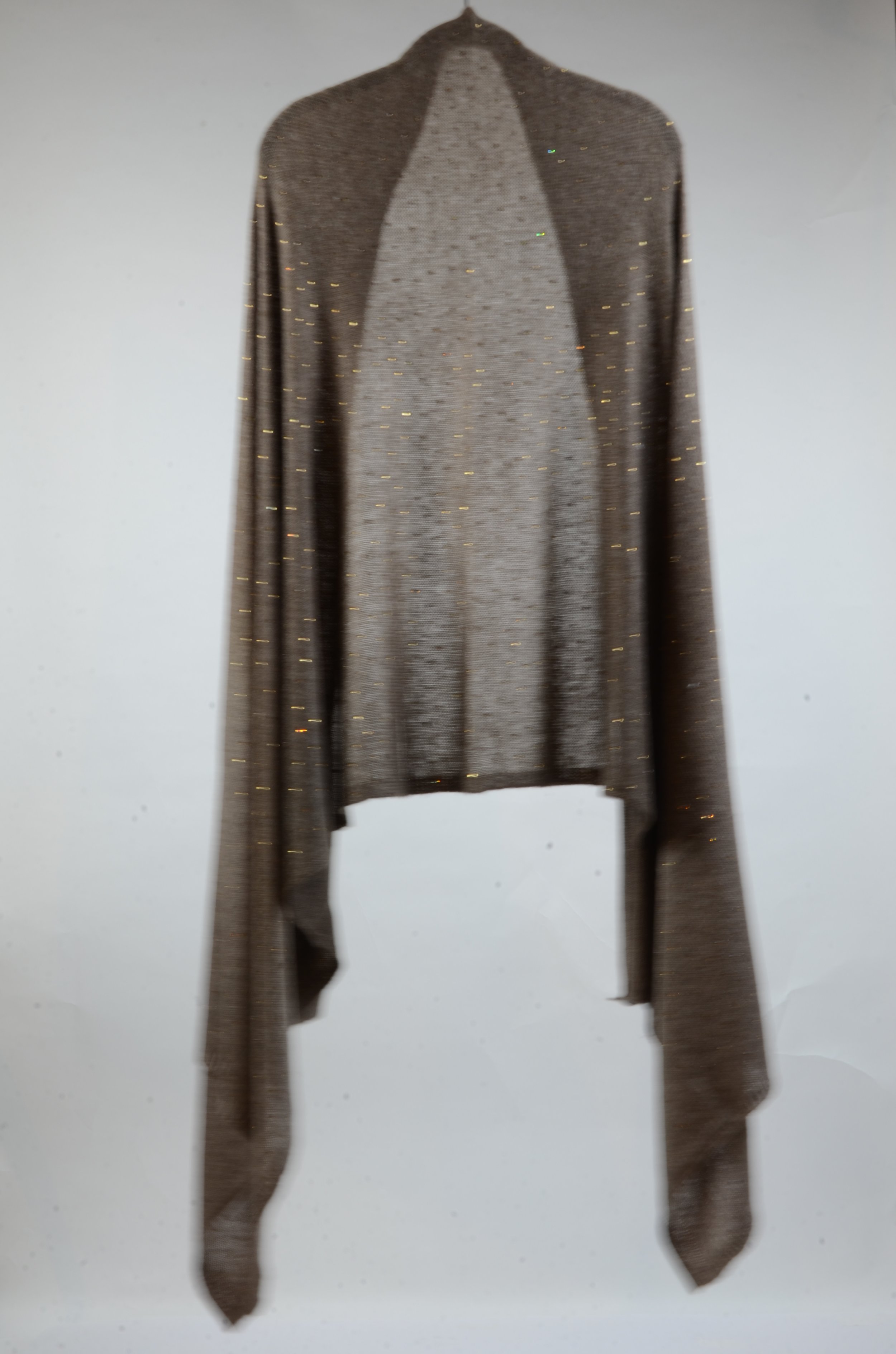 Tan with Topaz Crystal  Pure Cashmere Knit Shawl Wrap Scarf with Crystal