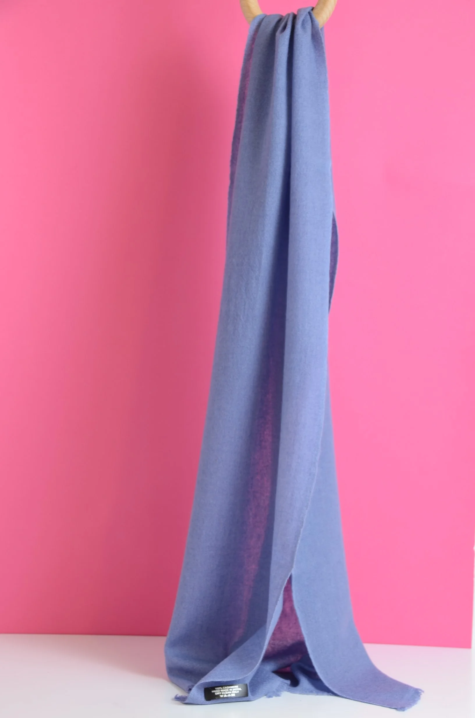 SharkSkin Grey Pure Cashmere Travel Neck Scarf Small and Light -Unisex - Portrait