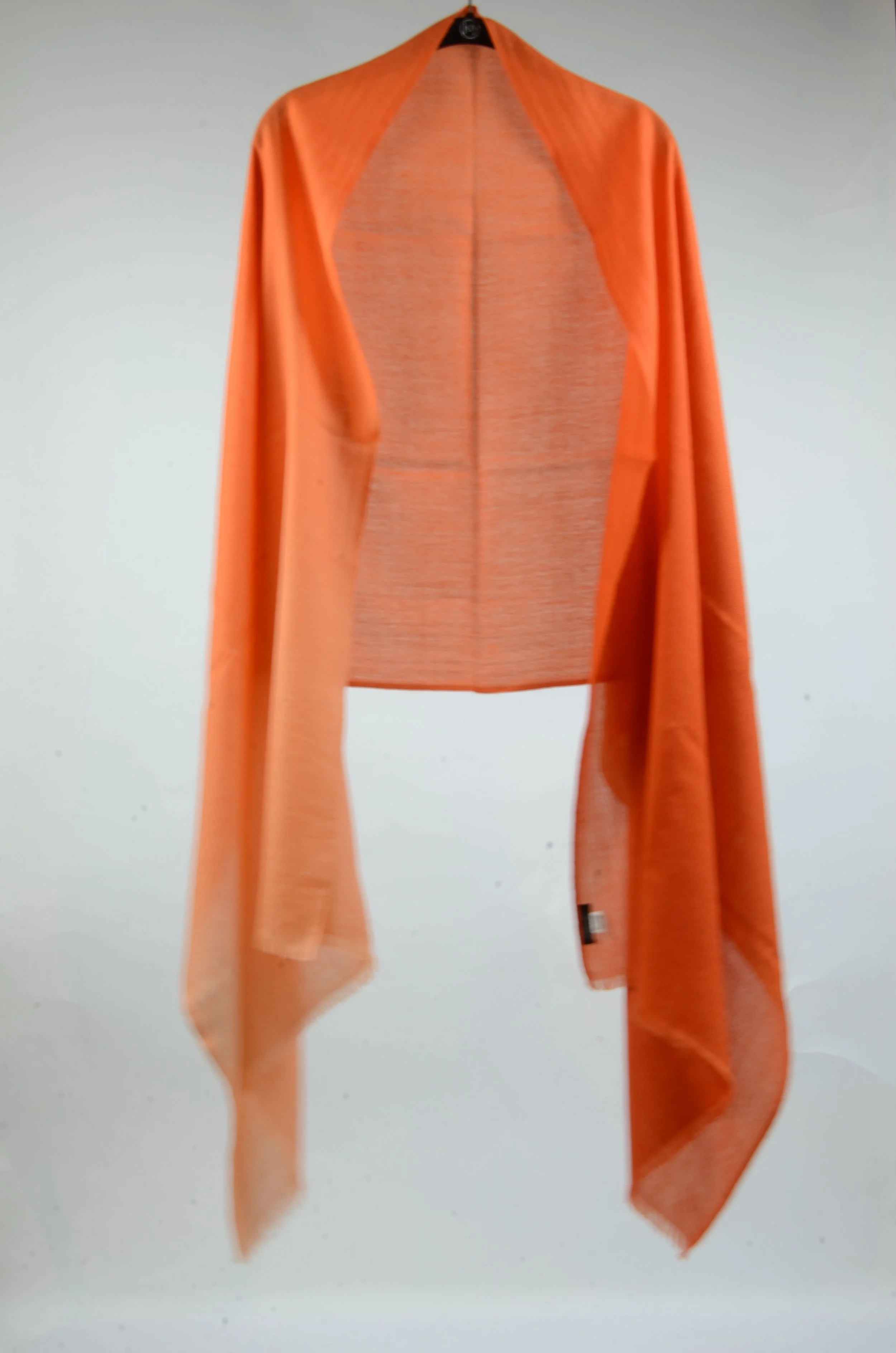 Oranges Pure Cashmere Elegant Ombre Fringed Shawl - Portrait