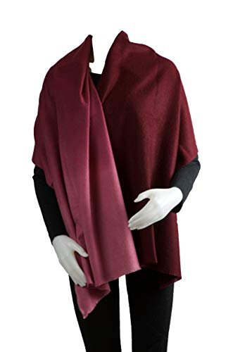 Berries Pure Cashmere Elegant Ombre Fringed Shawl