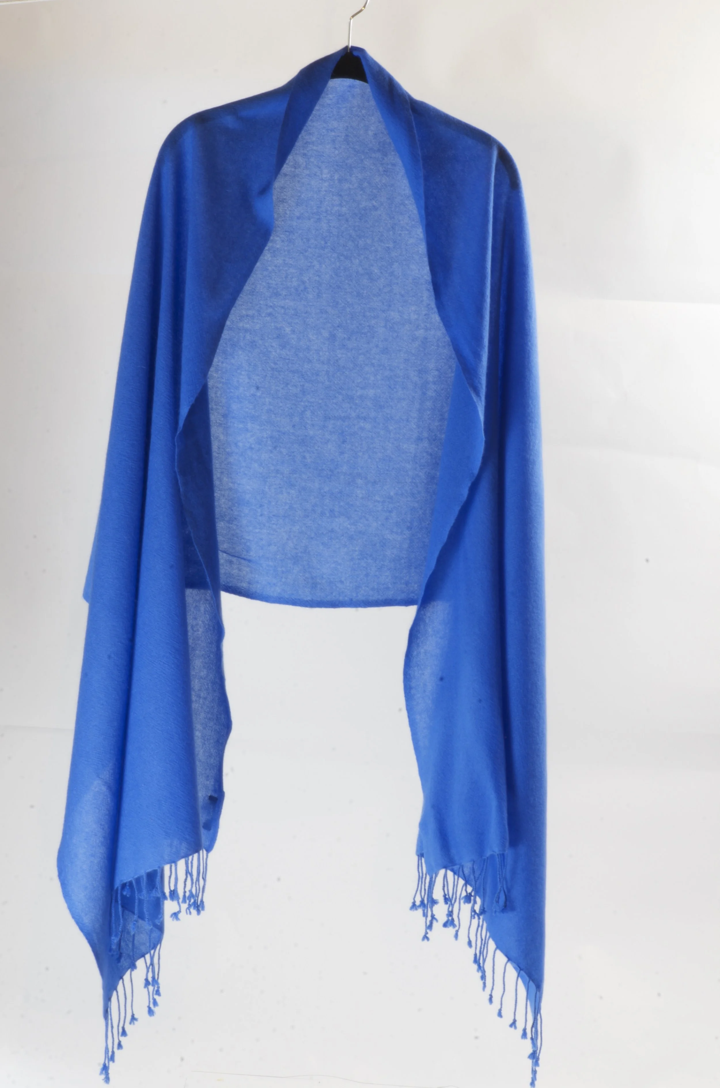 Ultramarine Blue Cashmere Shawl Scarf Wrap Pashmina - Portrait