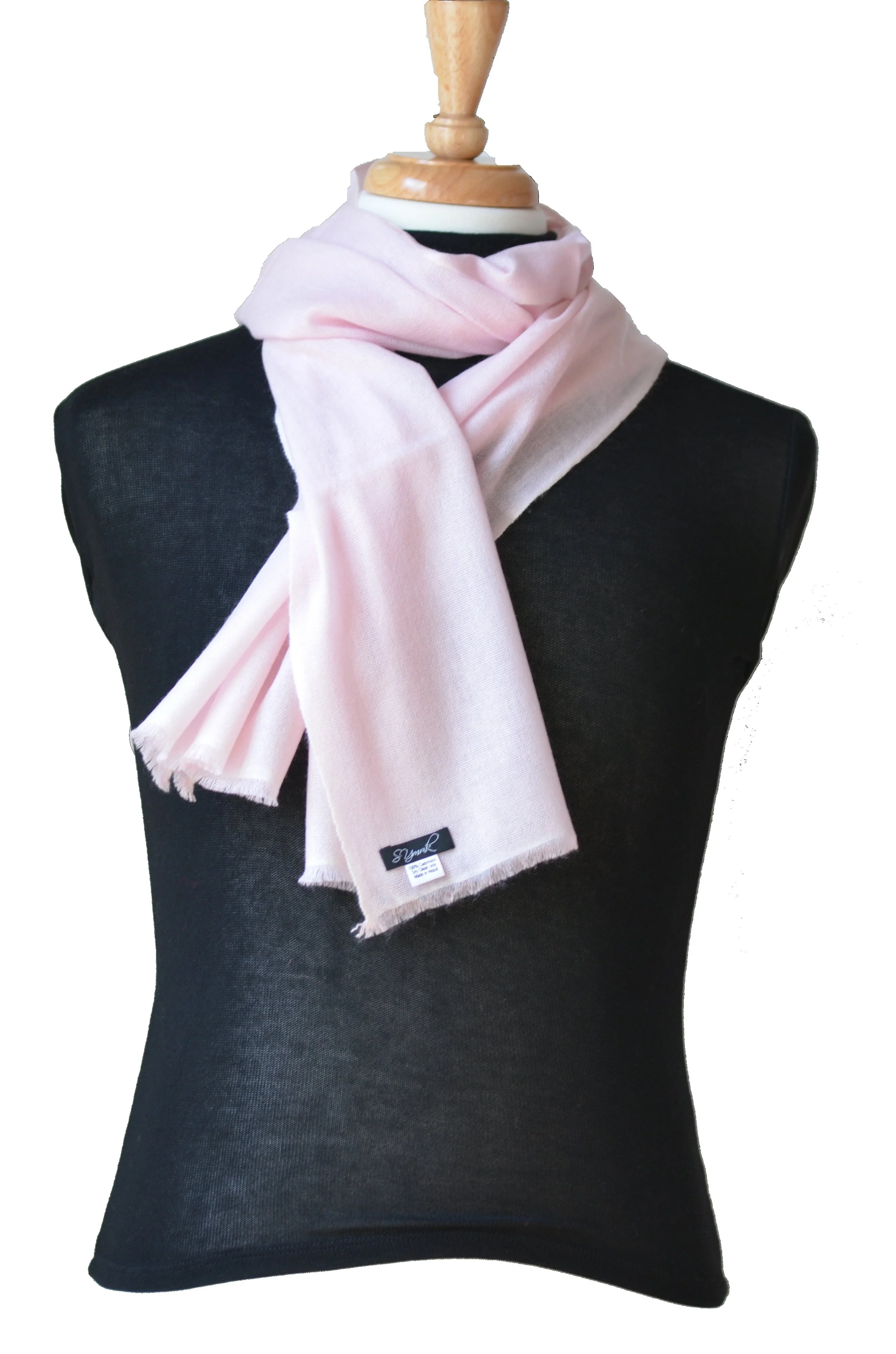 Blushing Pink Light Travel Pure Cashmere Neck Scarf - Landscape