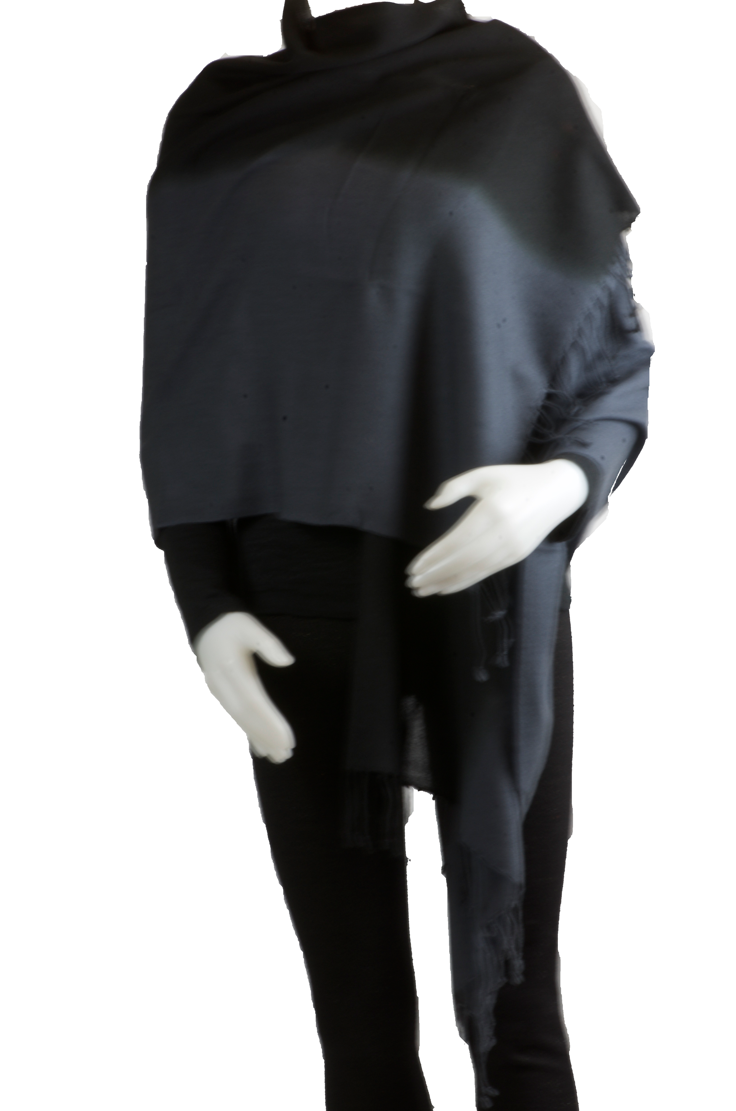 Shaded Black/Grey Pure Cashmere Scarf Shawl Pashmina Wrap