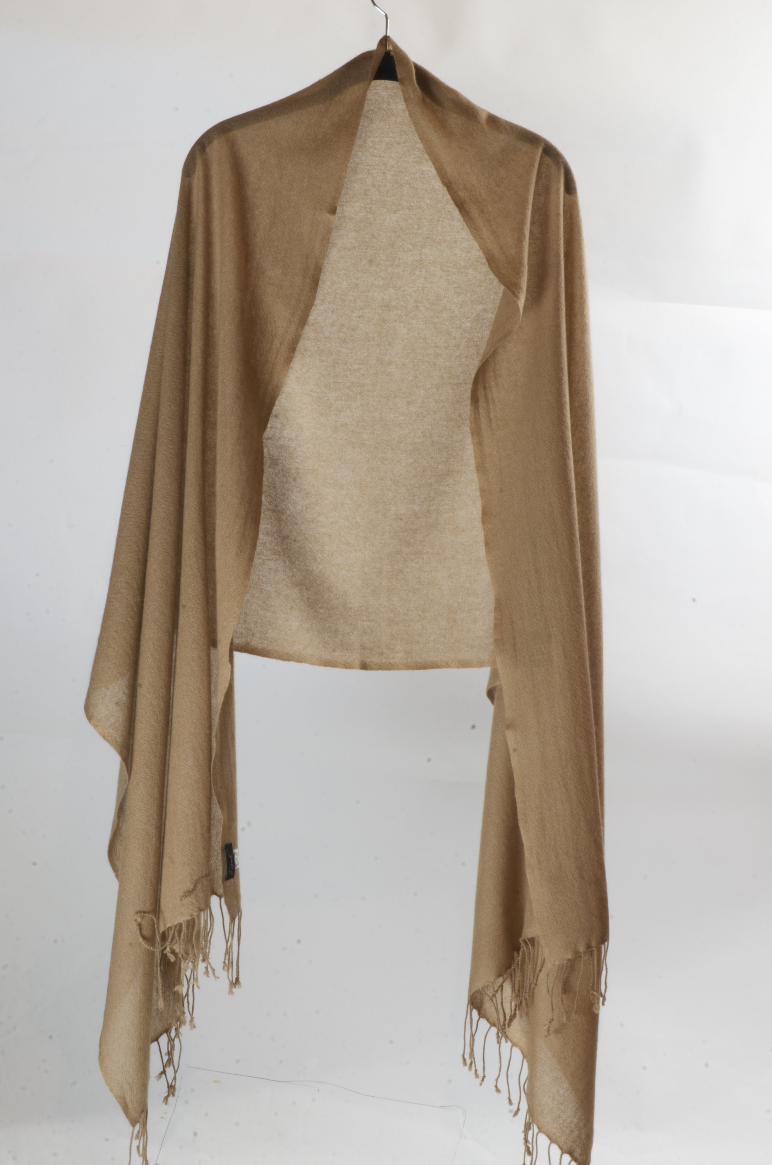 Biscuit  Cashmere Shawl Scarf Wrap Pashmina - Portrait
