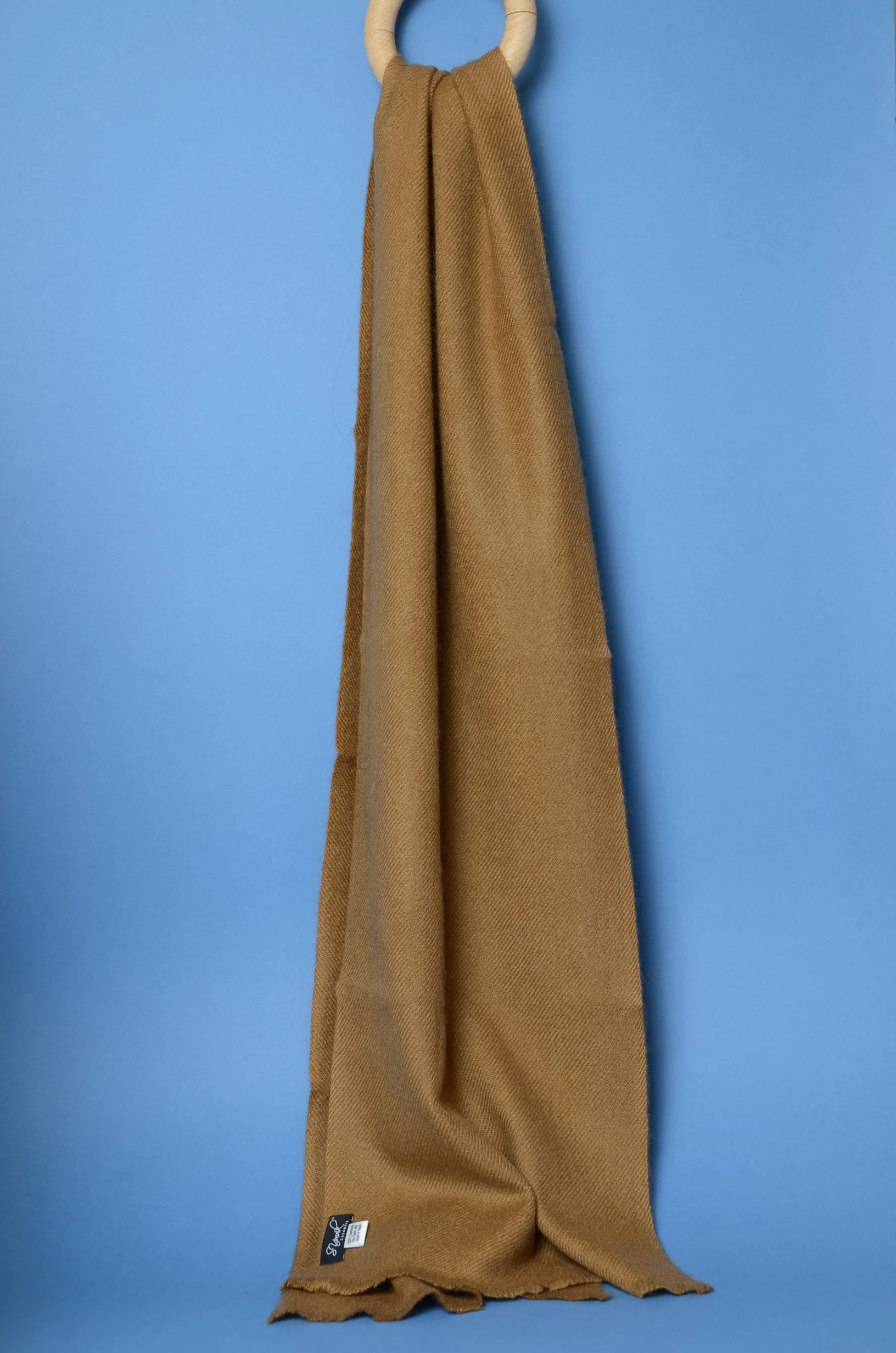 Camel Pure Cashmere Coat Scarf - Unisex - Portrait