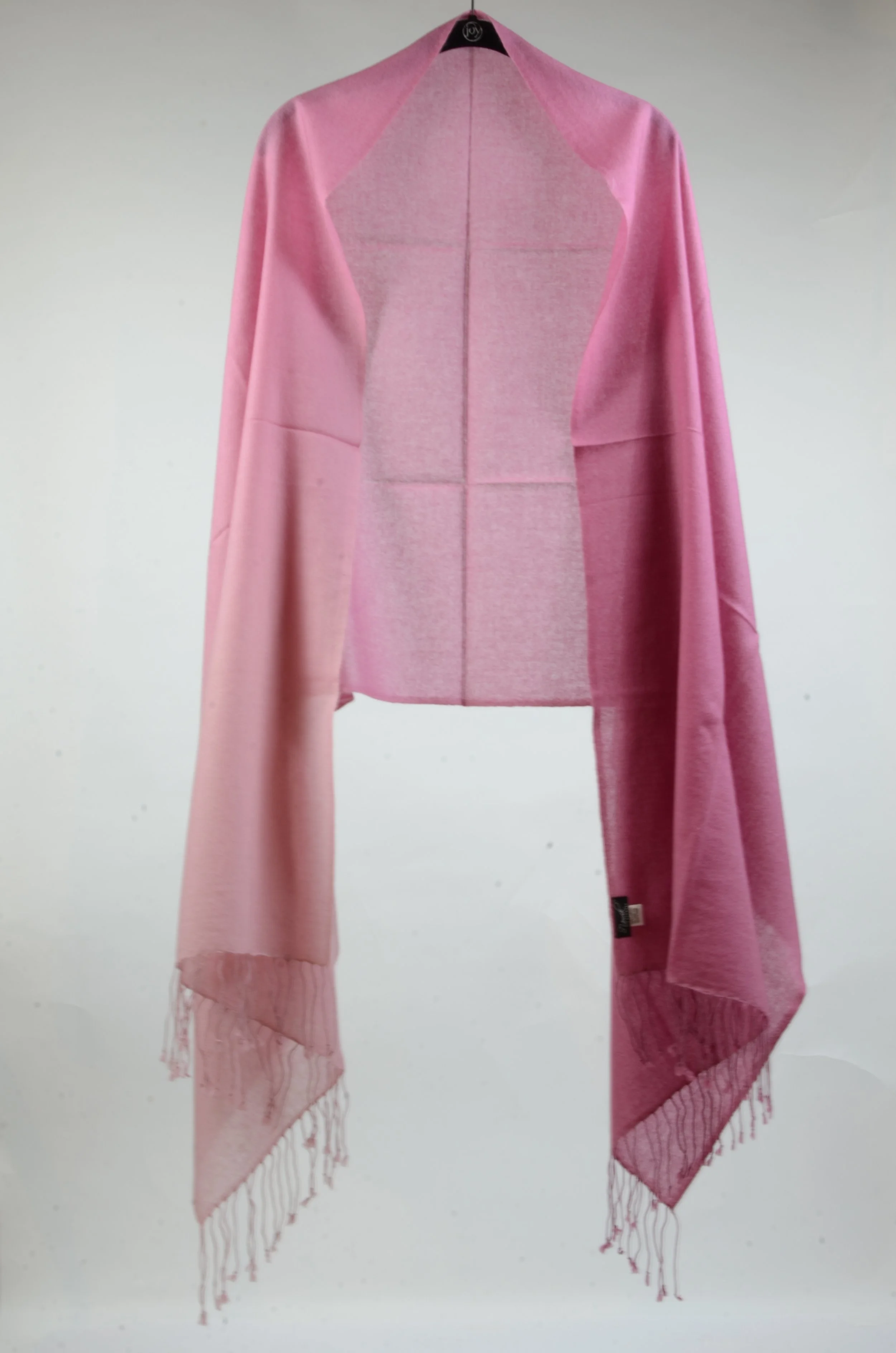 Roses Pure Cashmere Elegant Ombre Fringed Shawl - Portrait