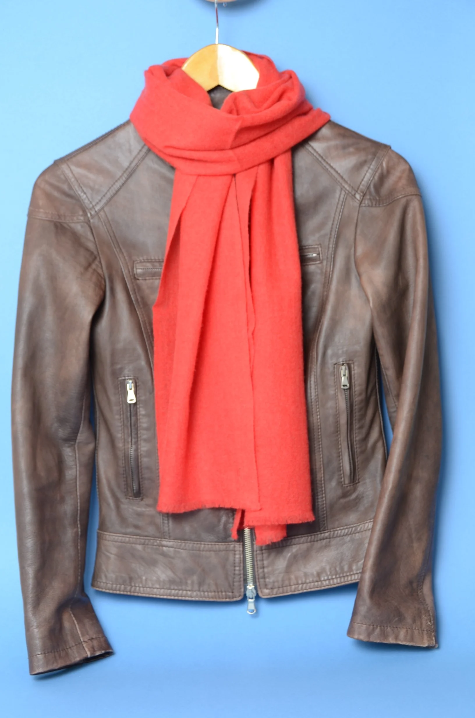 Poinsettia Red Pure Cashmere Travel Neck Scarf Small and Light -Unisex