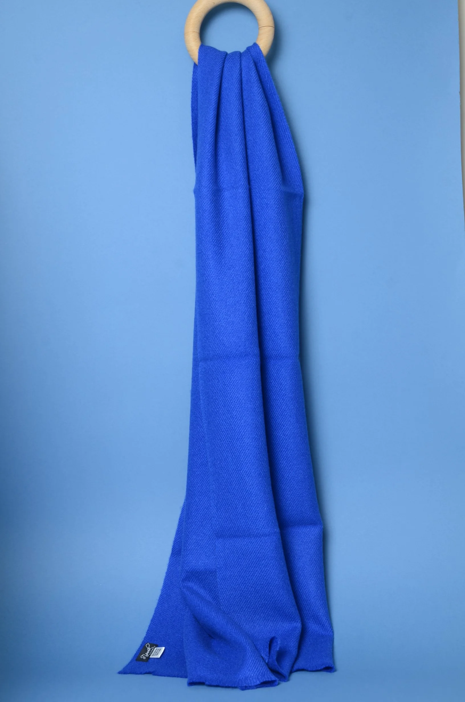 Marine Blue Pure Cashmere Coat Scarf Slightly Felted and Narrow- Unisex - Landscape