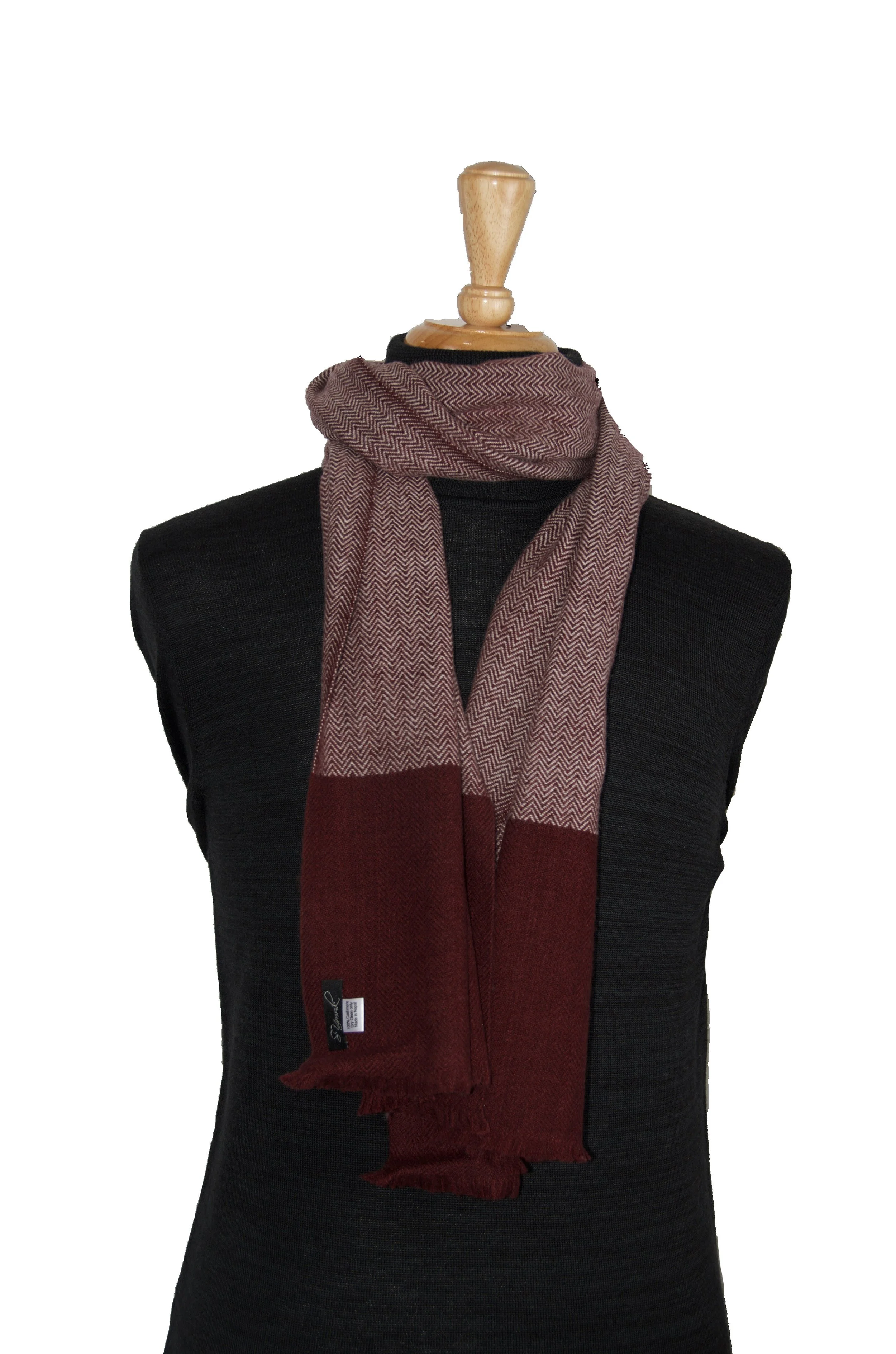 Portwine Handwoven in Herringbone weave- Portrait