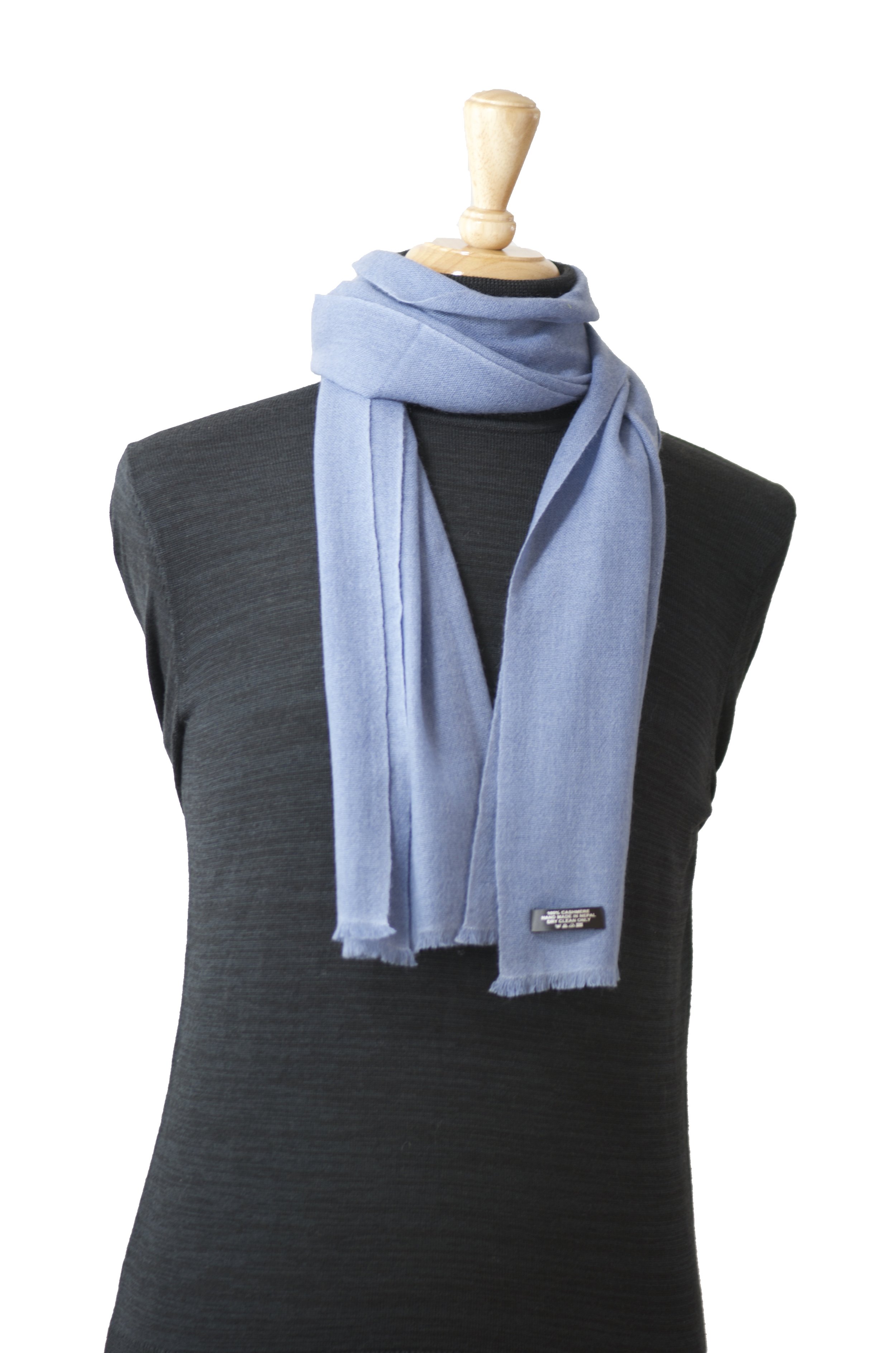SharkSkin Grey Pure Cashmere Travel Neck Scarf Small and Light -Unisex - Landscape
