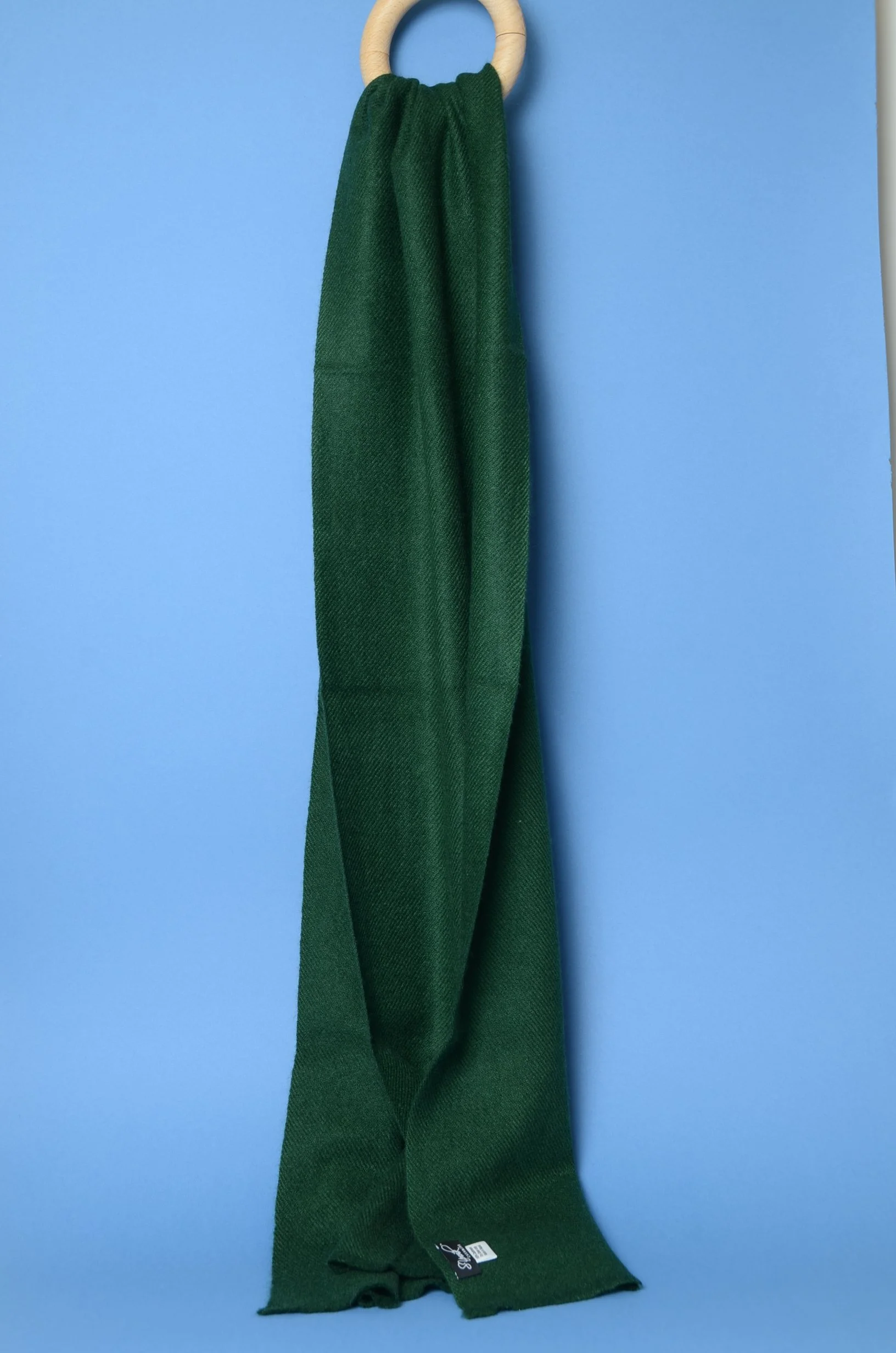 Apple Green Pure Cashmere Coat Scarf Slightly Felted and Narrow- Unisex - Landscape