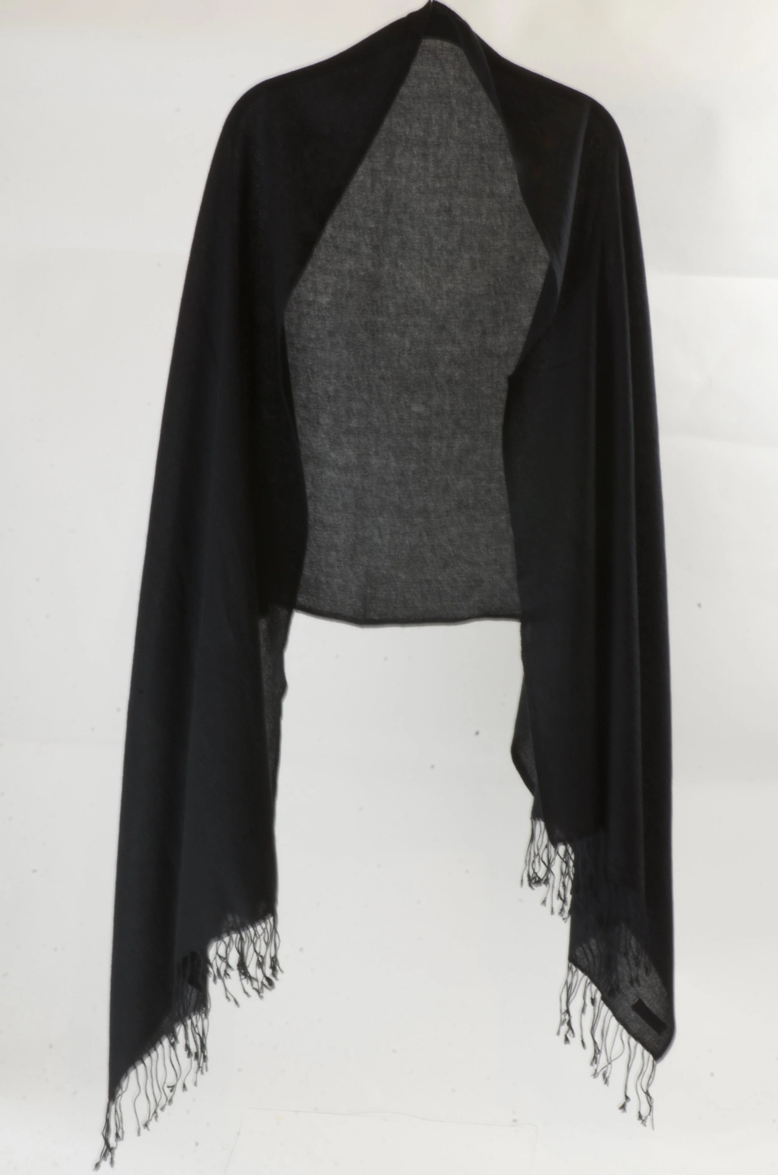 Black Glamor Cashmere Shawl Scarf Wrap - Portrait