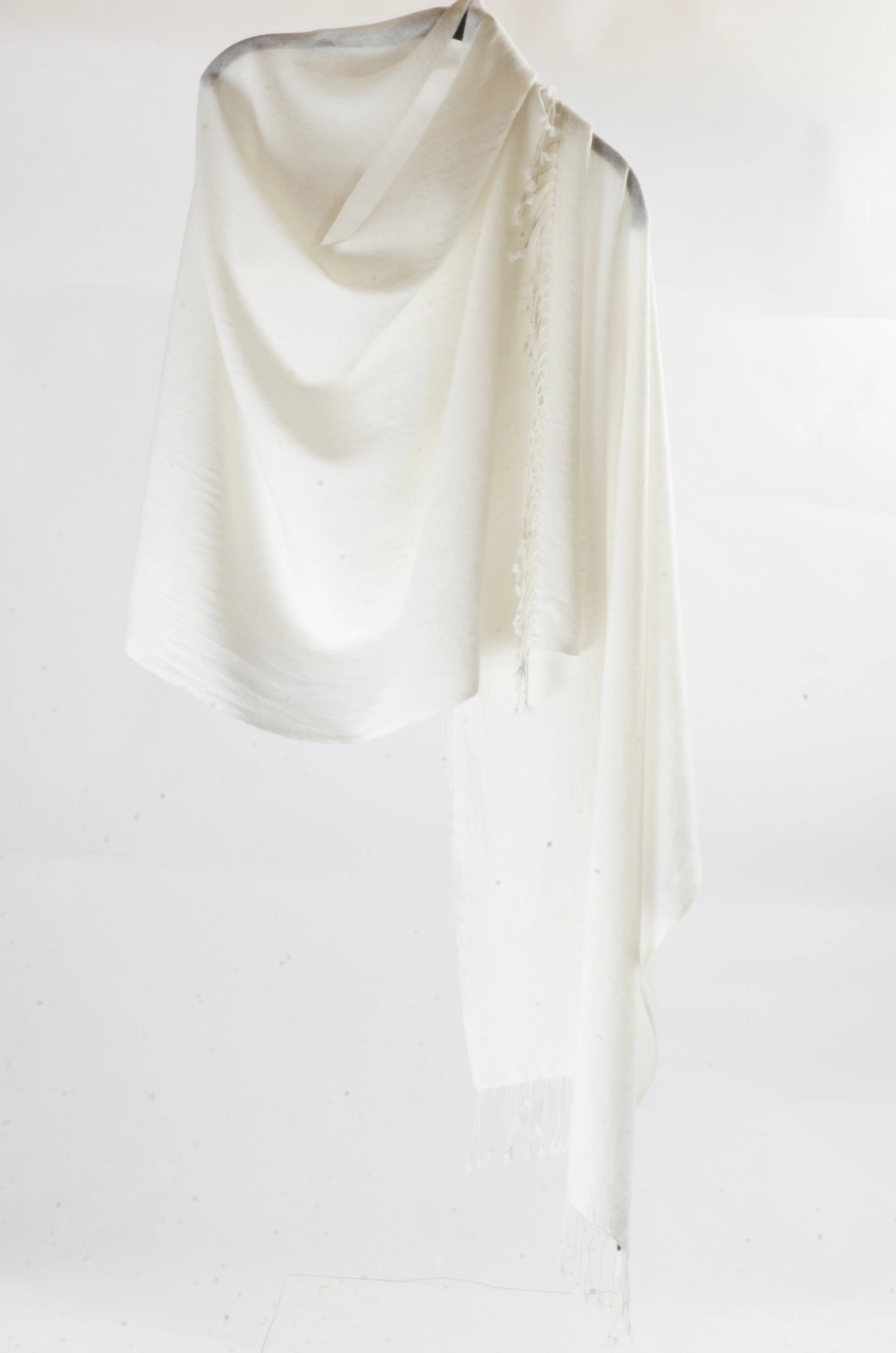 Dove White Cashmere Shawl Scarf Wrap Pashmina