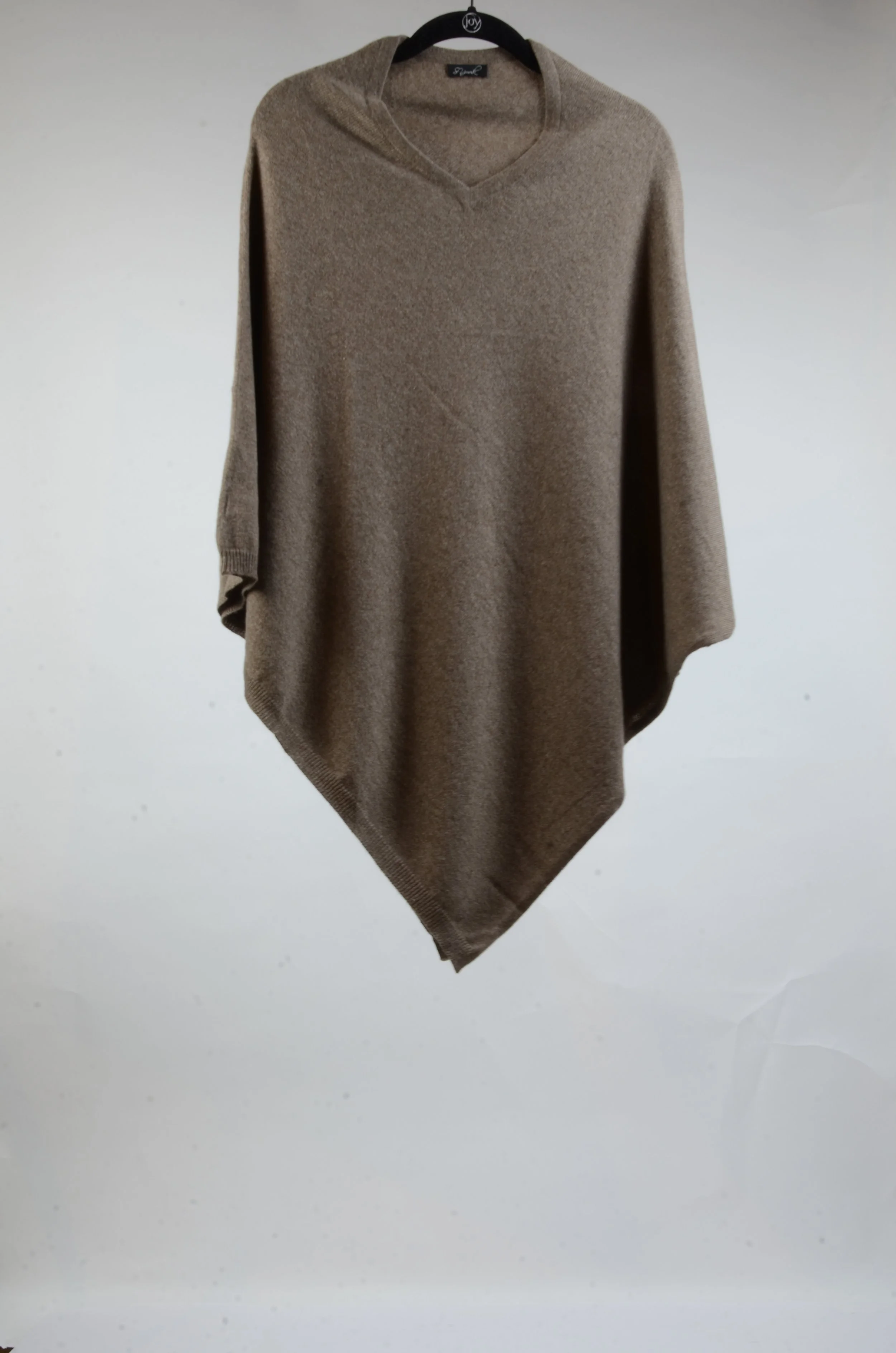Camel Tan Natural Elegant Pure Cashmere Poncho - Landscape