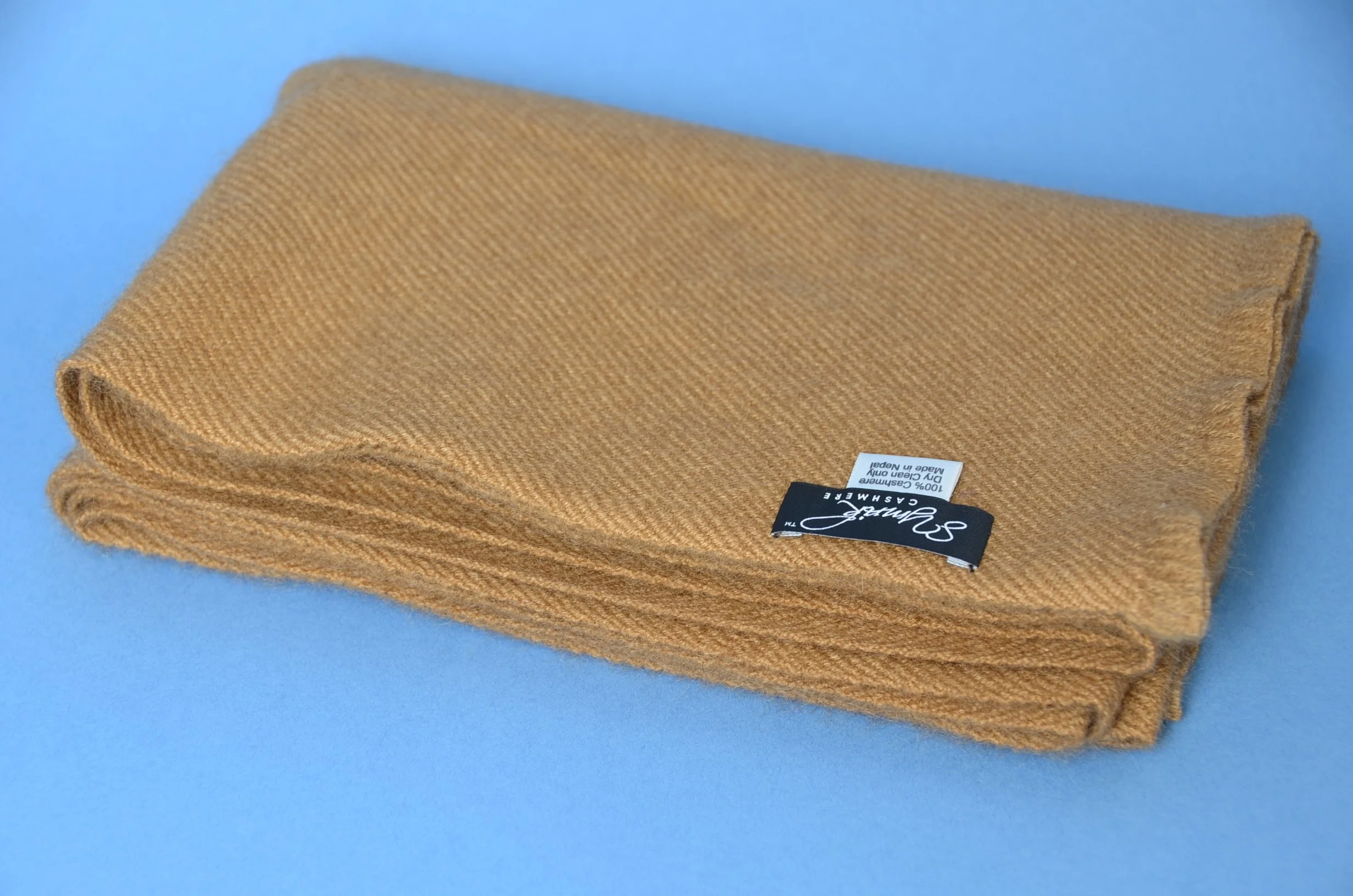 Camel Pure Cashmere Coat Scarf - Unisex - Landscape