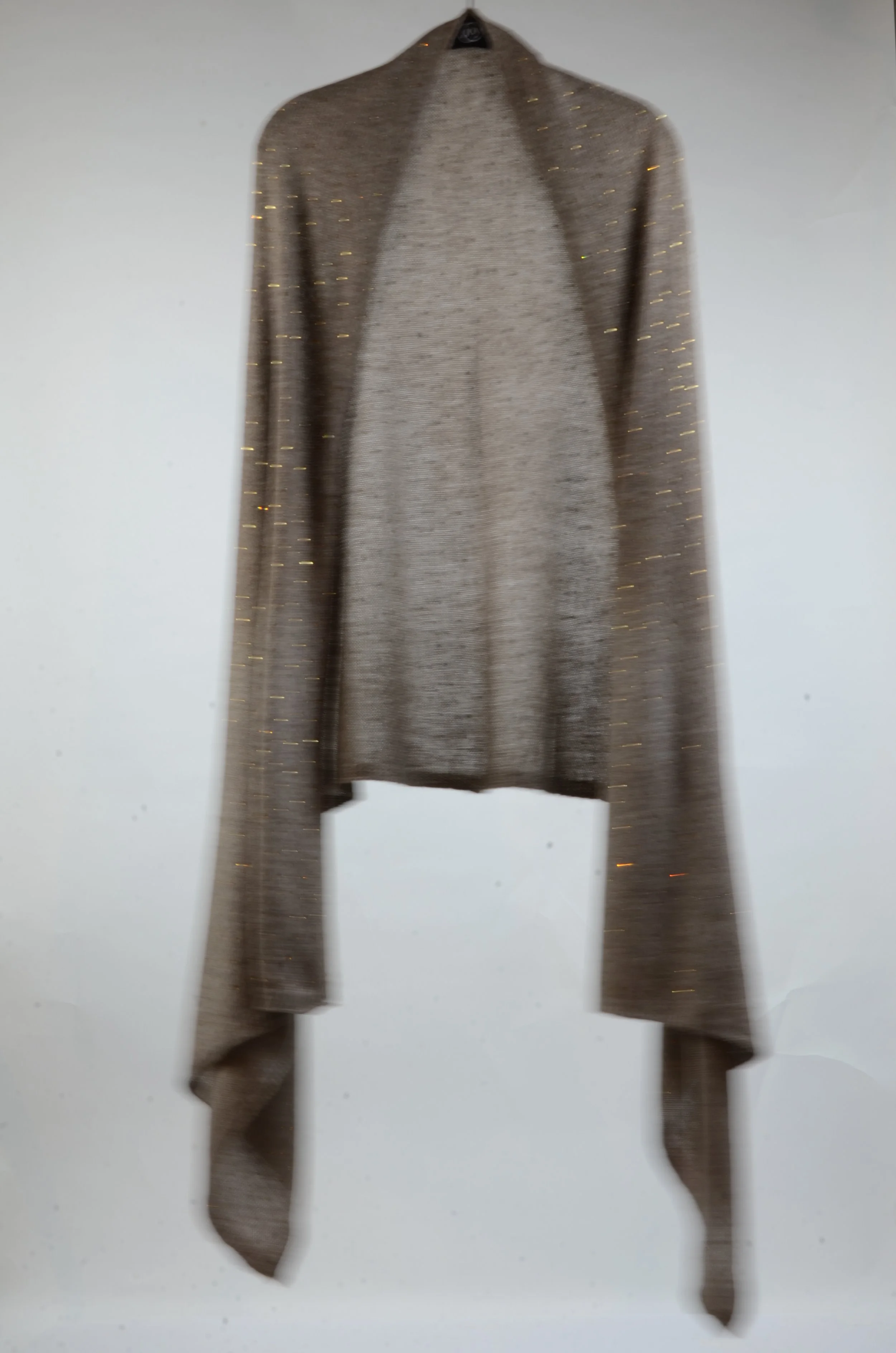 Tan with Topaz Crystal  Pure Cashmere Knit Shawl Wrap Scarf with Crystal