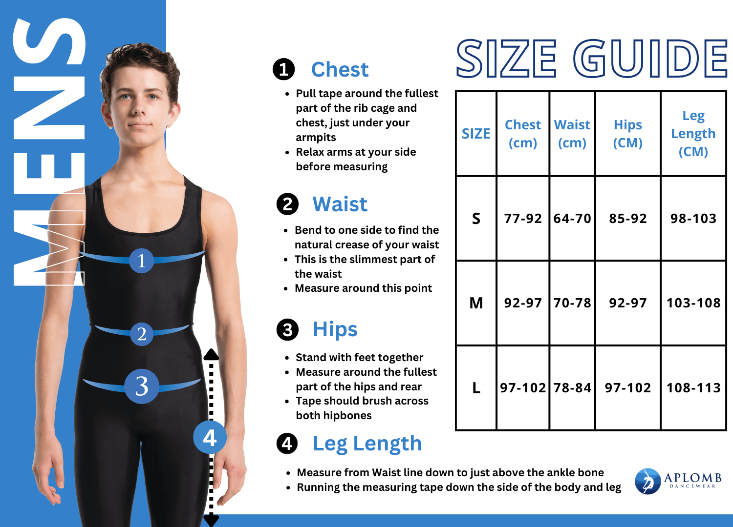Size Chart — Aplomb Dancewear