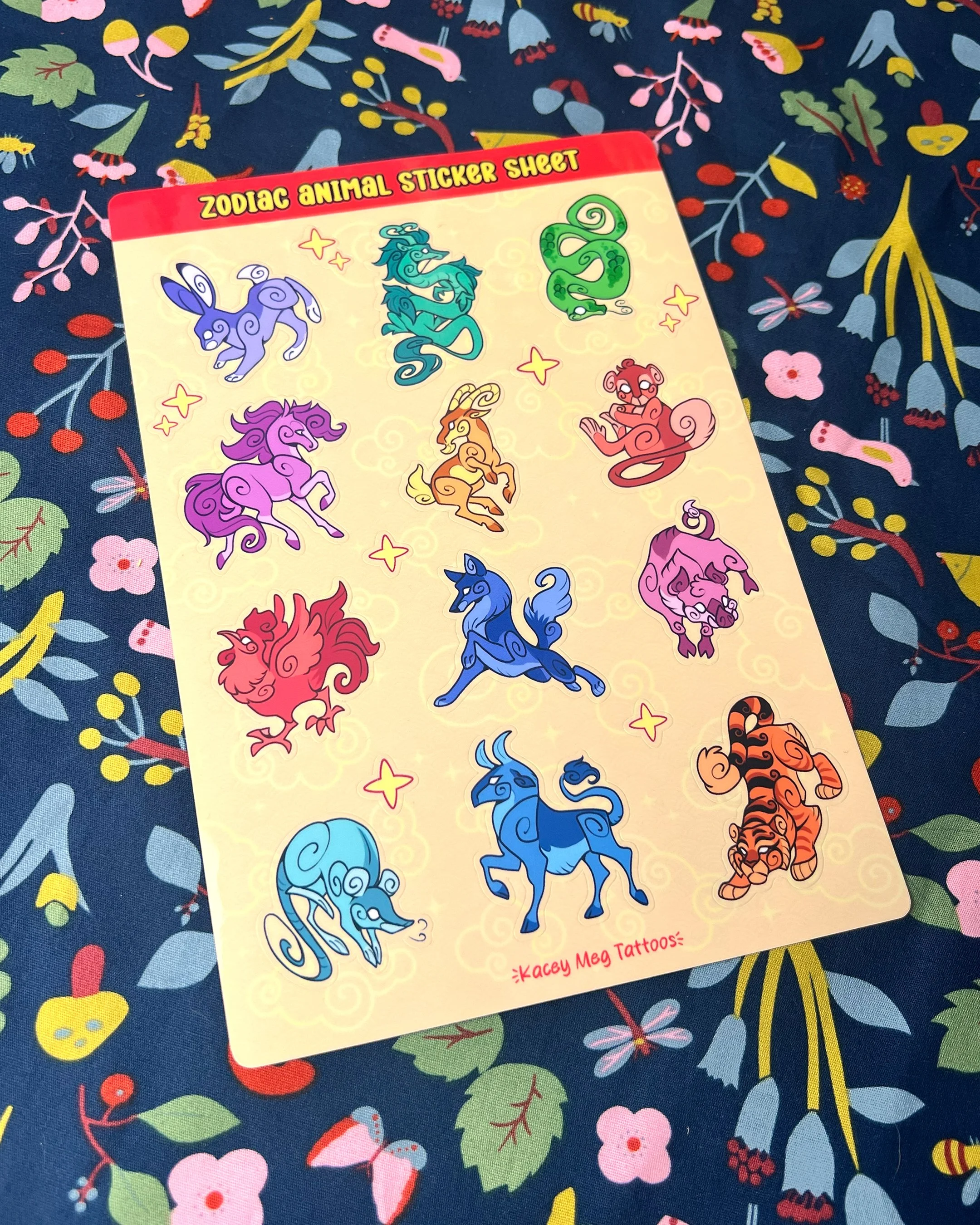 Zodiac Animal Sticker Sheet